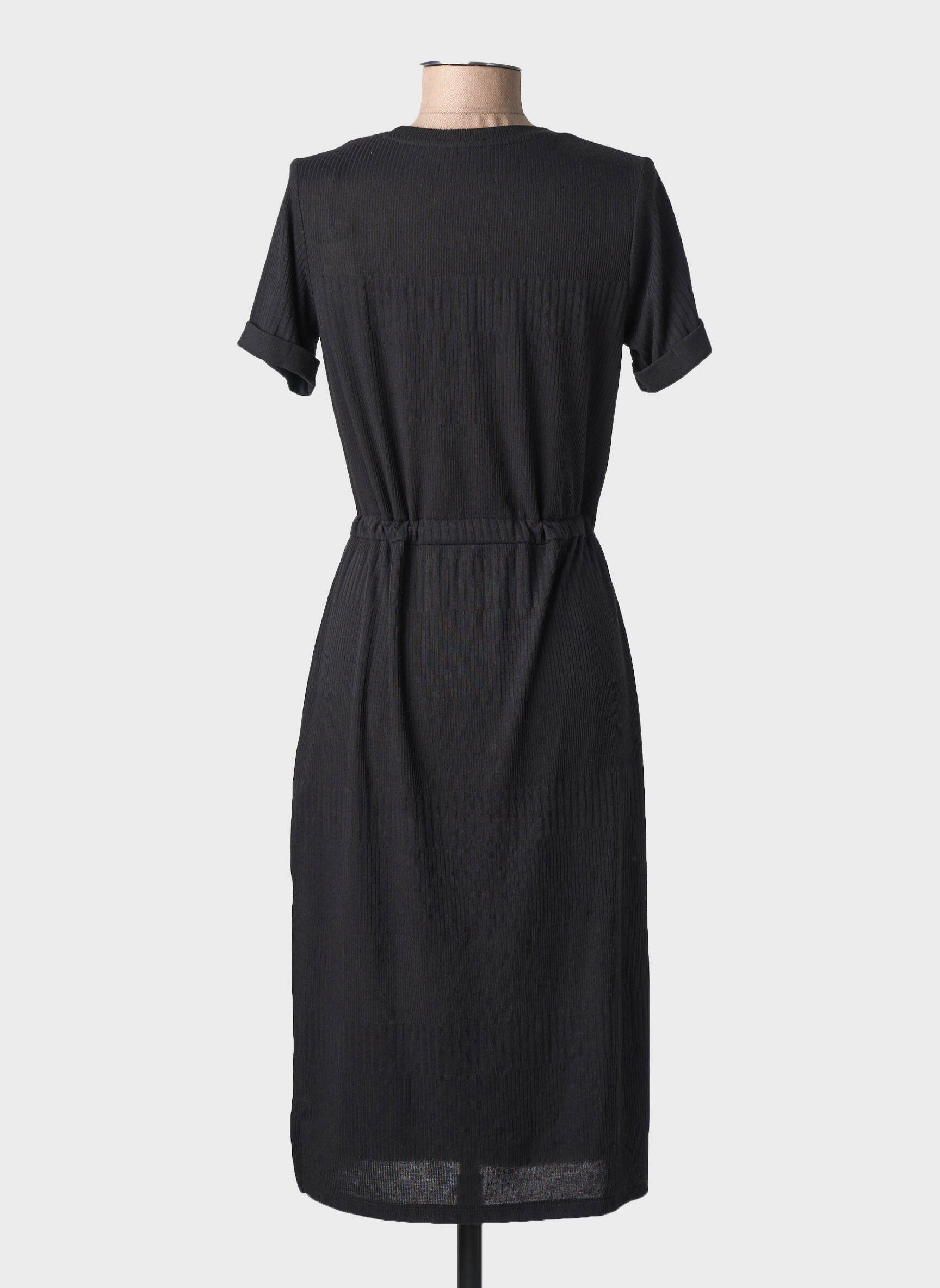 Rochie midi mâneci scurte mâneci scurte negru TEDDY SMITH femeie