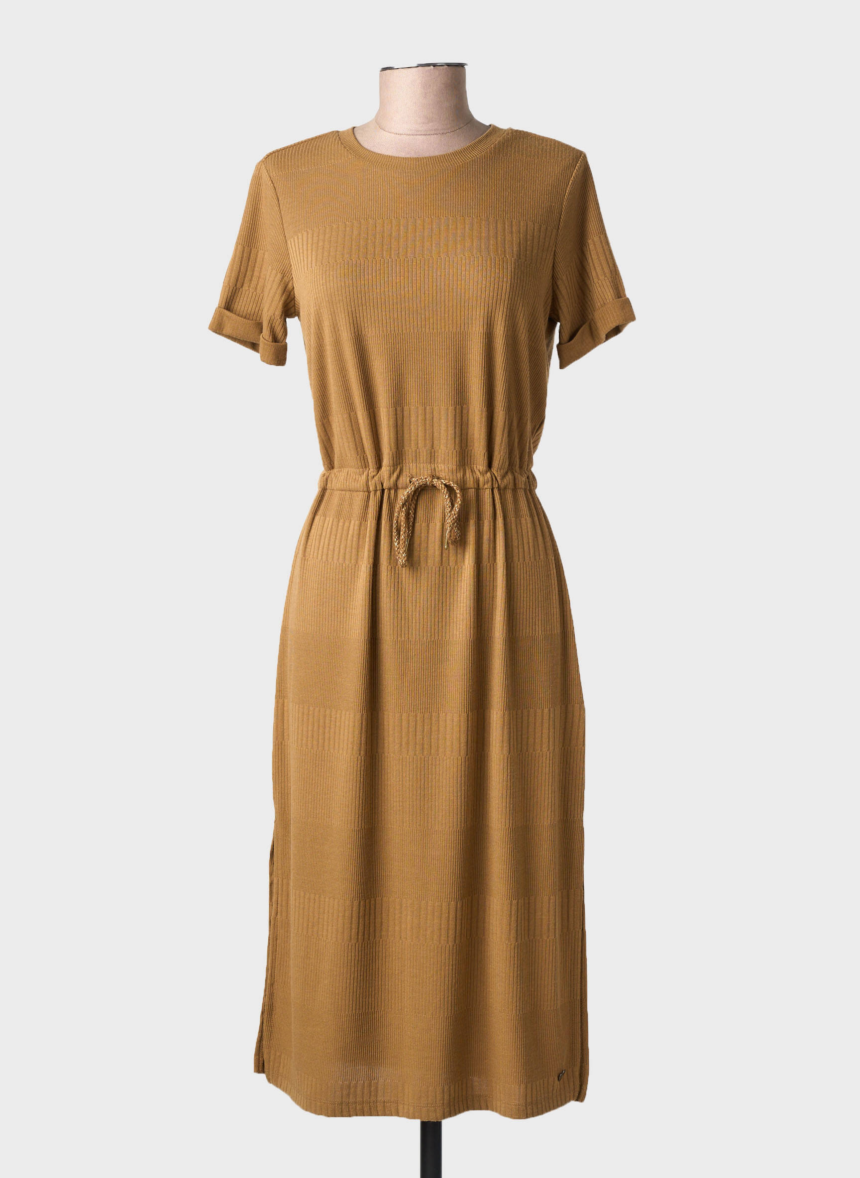 Rochie midi mâneci scurte mâneci scurte maro TEDDY SMITH femeie