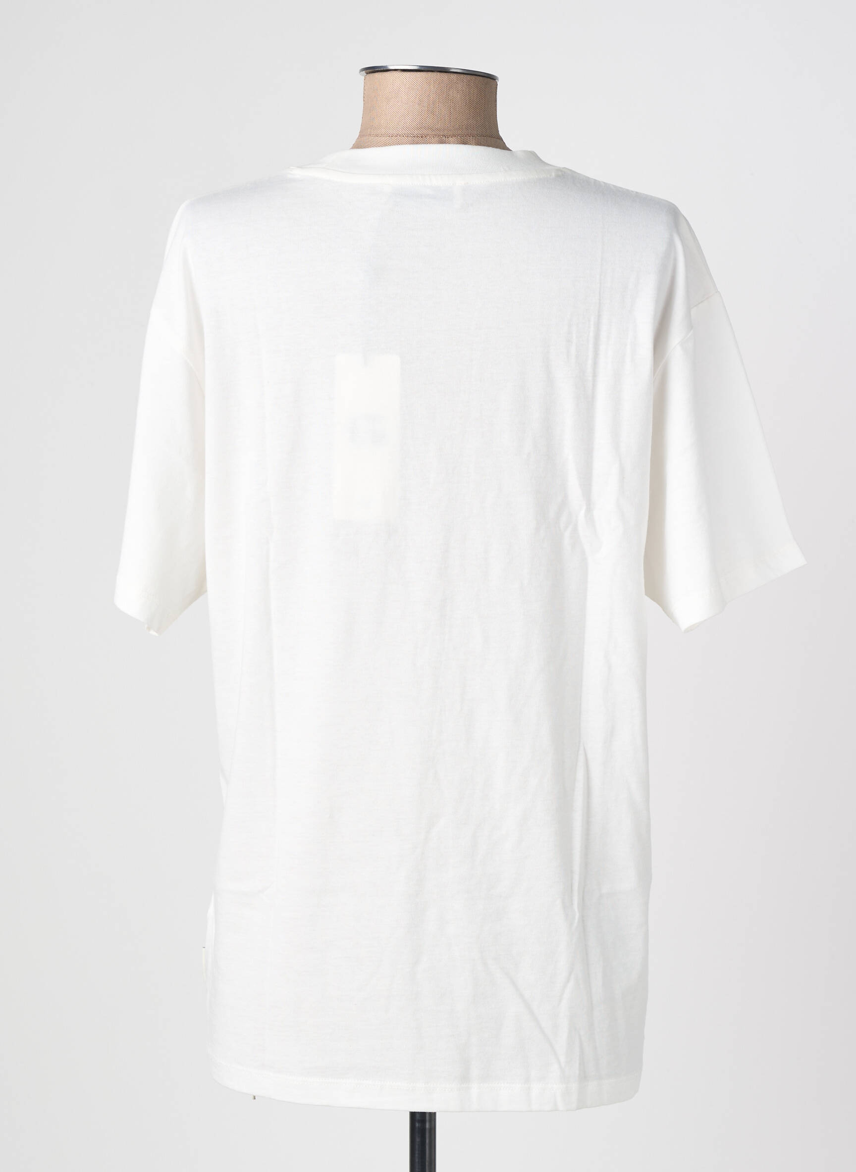 Tricou croială dreaptă mâneci scurte alb LE TEMPS DES CERISES femeie