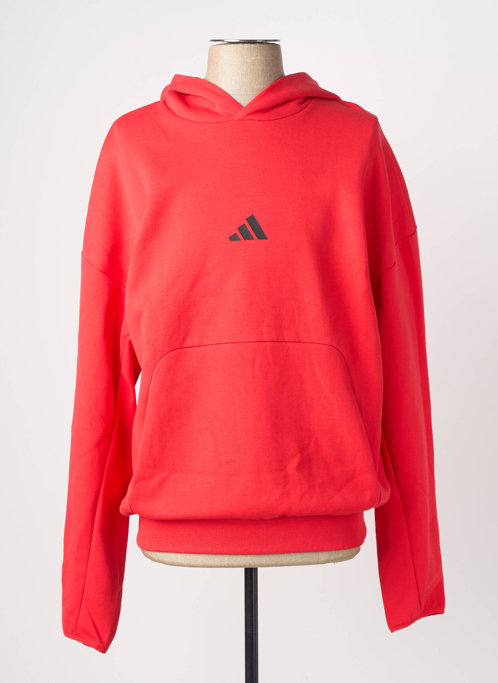 Hanorac cu glugă țesătură jersey mâneci lungi roșu ADIDAS bărbat