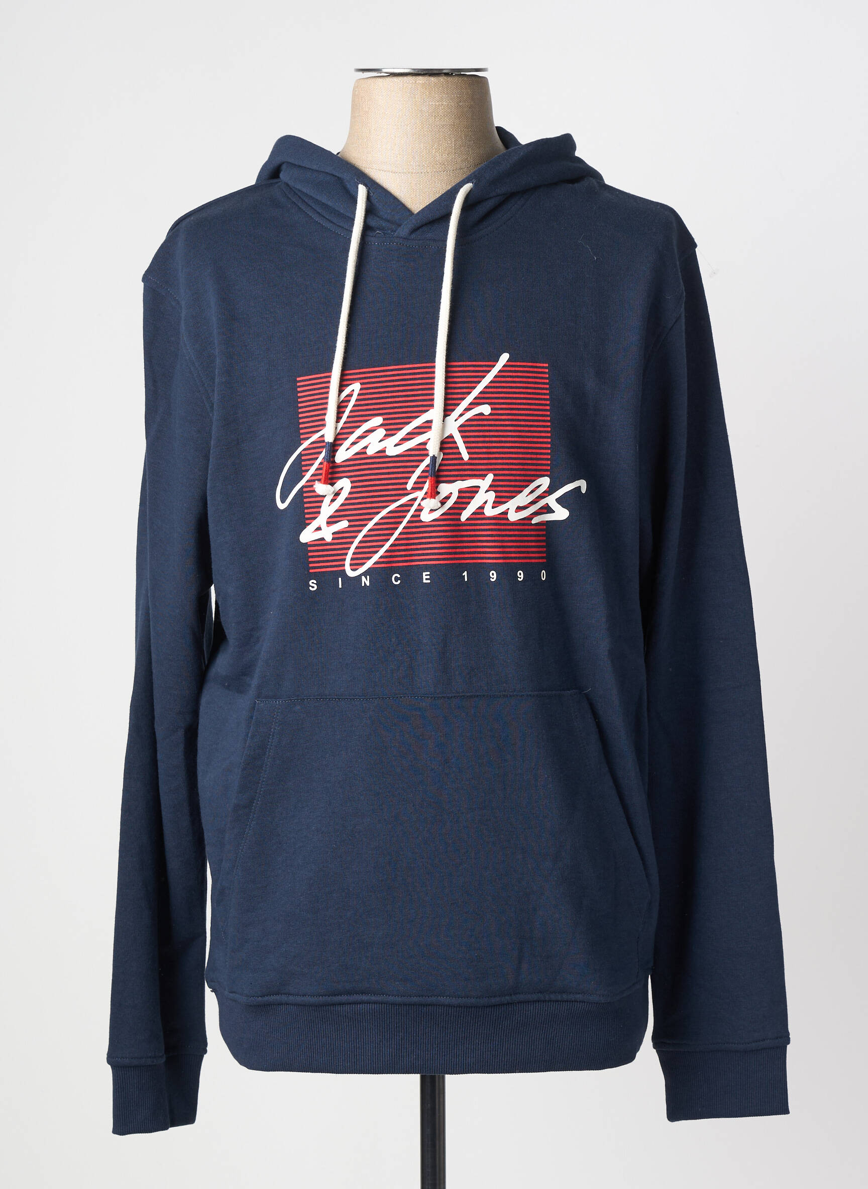 Hanorac cu glugă țesătură jersey mâneci lungi albastru JACK & JONES bărbat