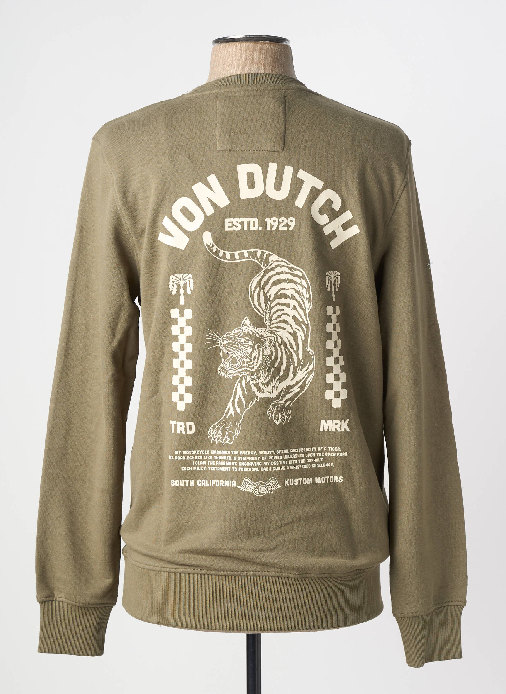 Hanorac țesătură jersey mâneci lungi verde VON DUTCH bărbat