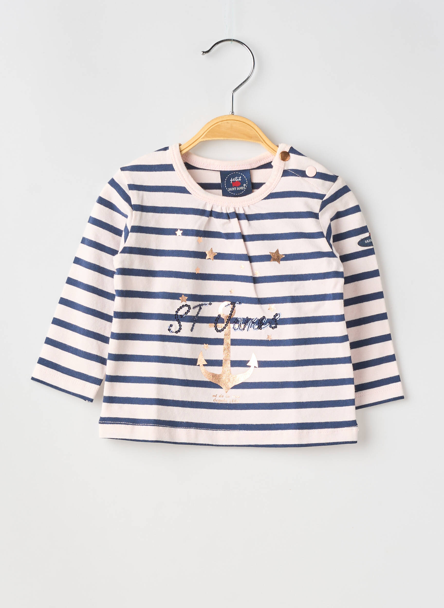 Tricou elasticitate mâneci lungi albastru SAINT JAMES fată