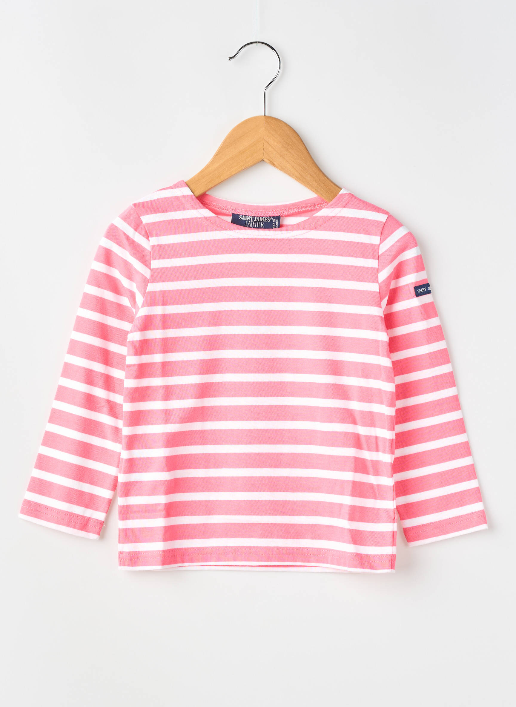 Tricou elasticitate mâneci lungi roz SAINT JAMES fată