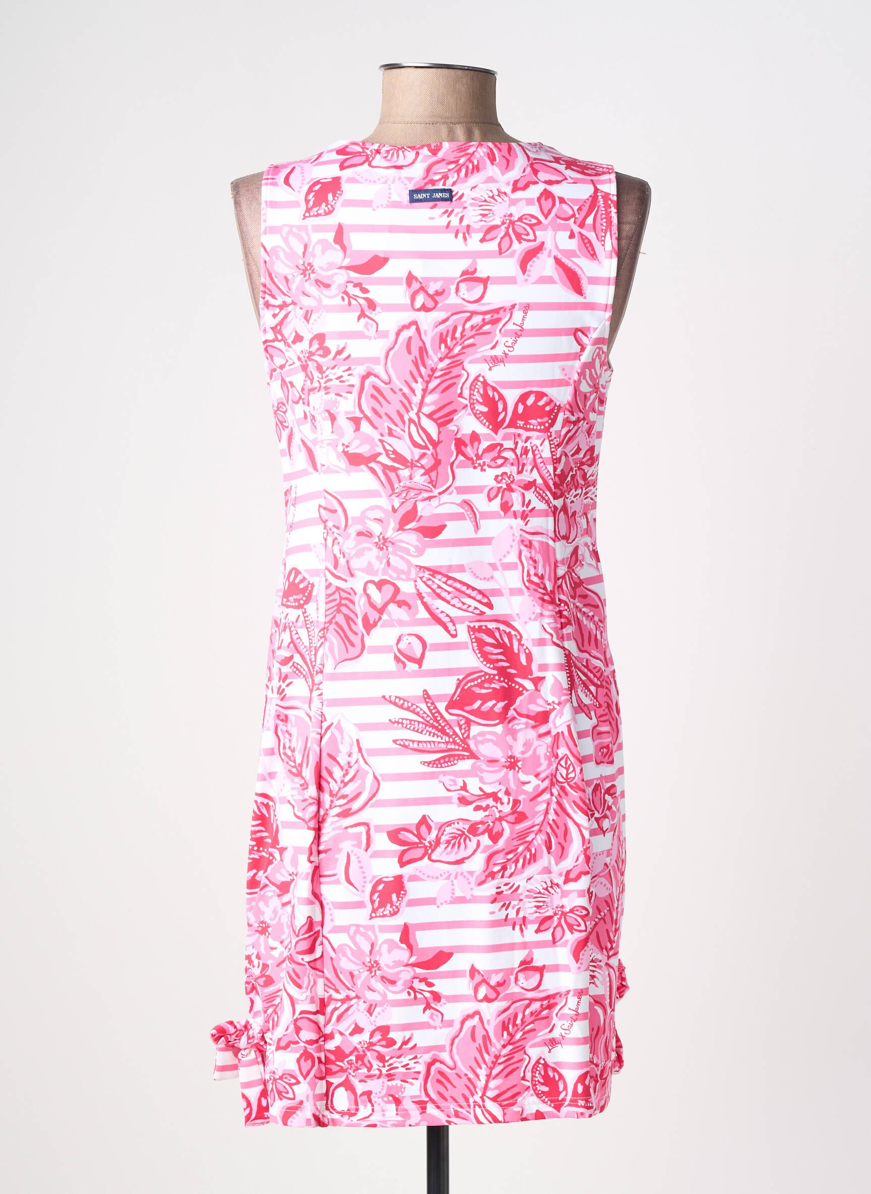 Rochie scurtă imprimeu floral fără mâneci roz SAINT JAMES femeie