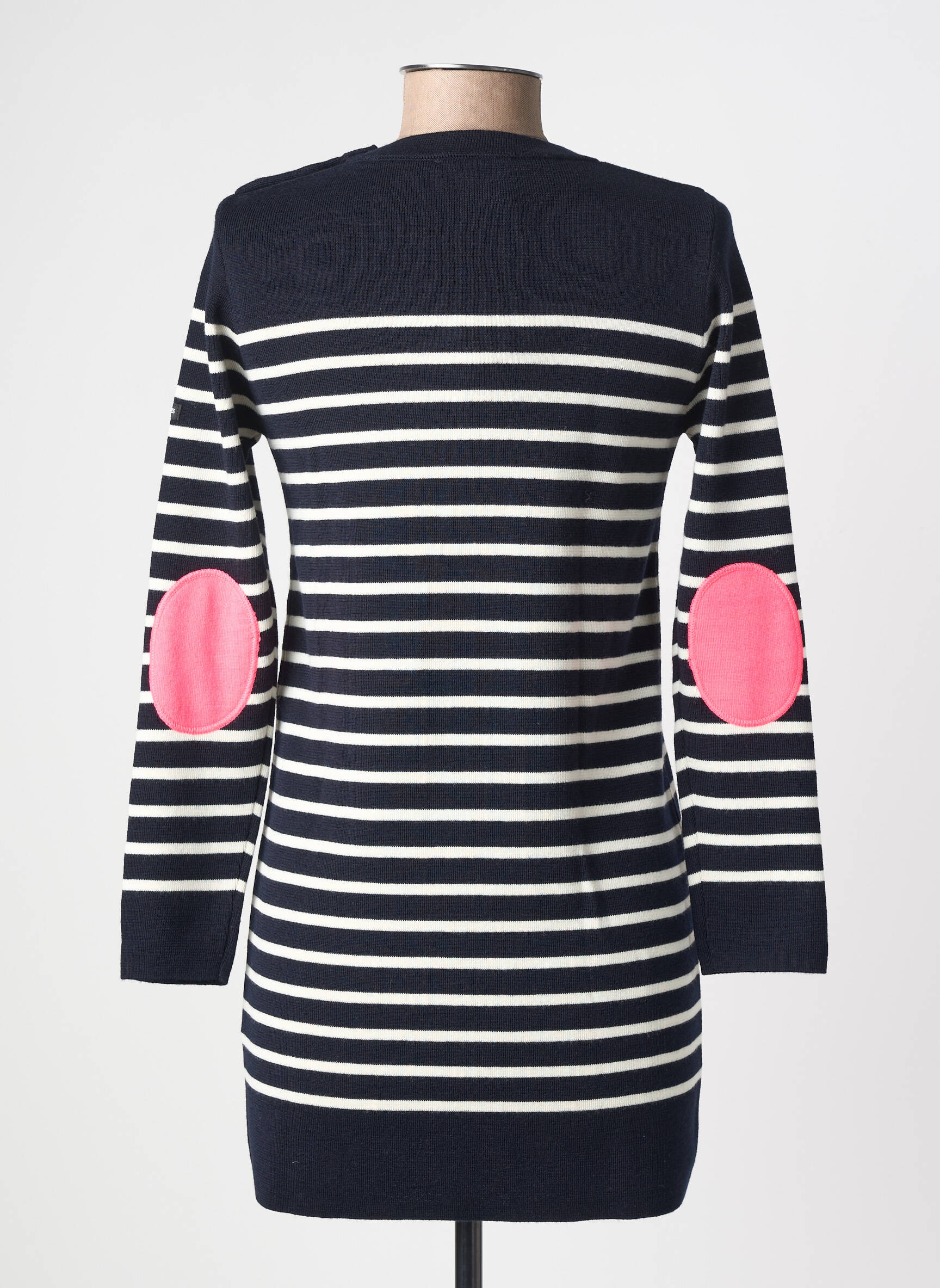 Rochie pulover plasă fină mâneci lungi albastru SAINT JAMES fată