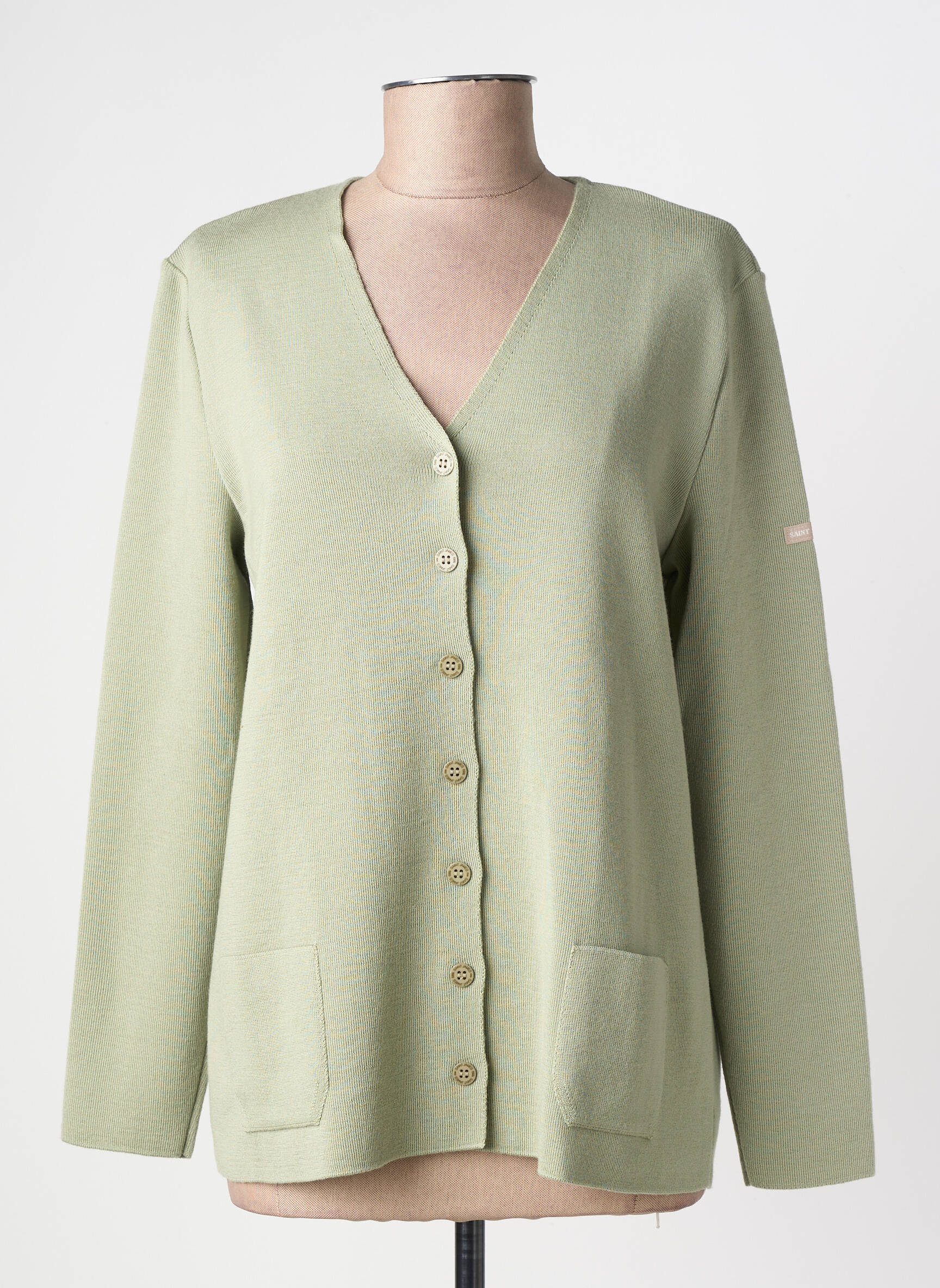 Vestă cu mâneci lungi elasticitate verde SAINT JAMES femeie