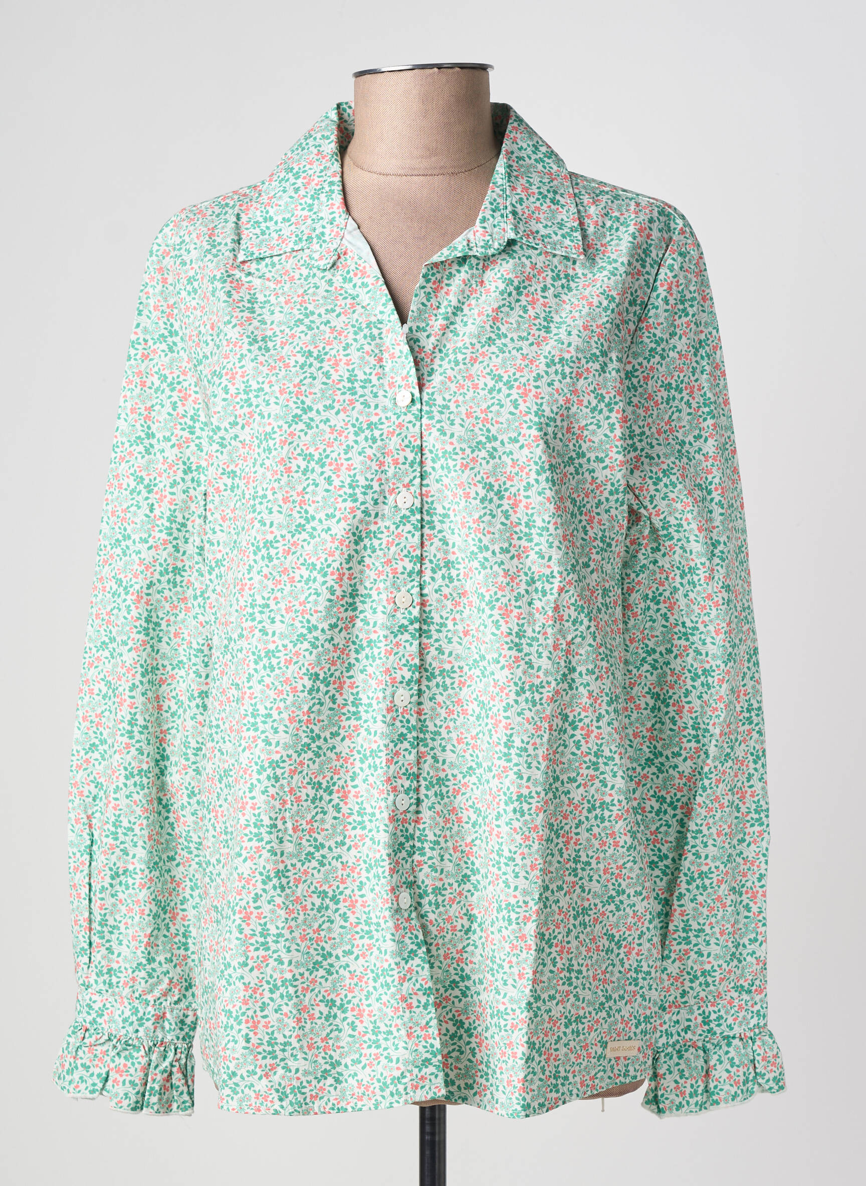 Cămașă imprimeu floral mâneci lungi verde SAINT JAMES femeie