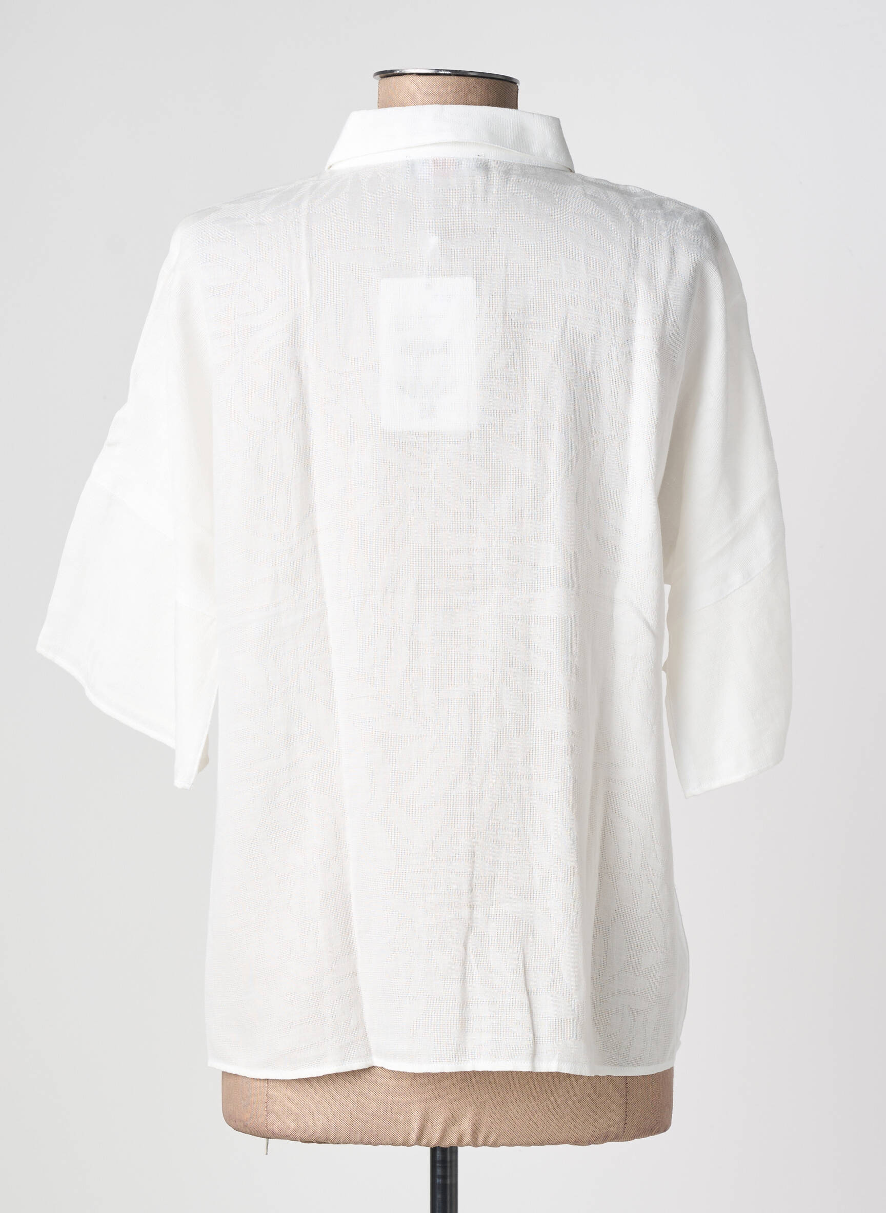 Cămașă țesătură crep mâneci 3/4 alb SAINT JAMES femeie