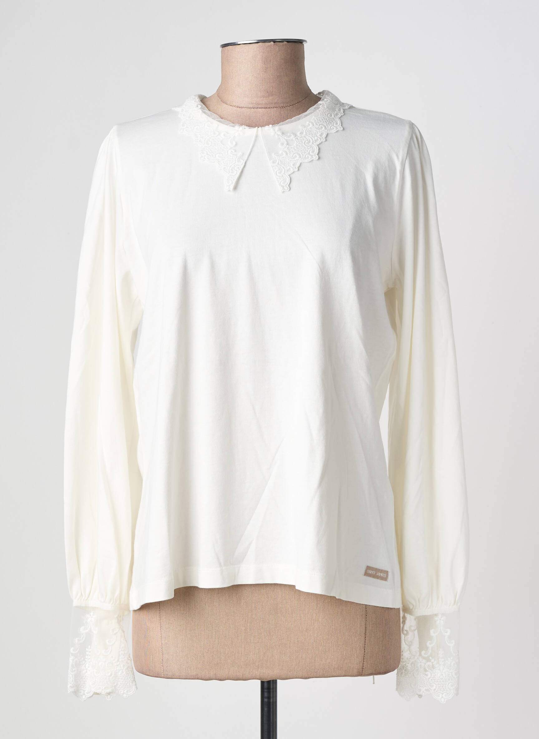 Top elasticitate mâneci lungi bej SAINT JAMES femeie
