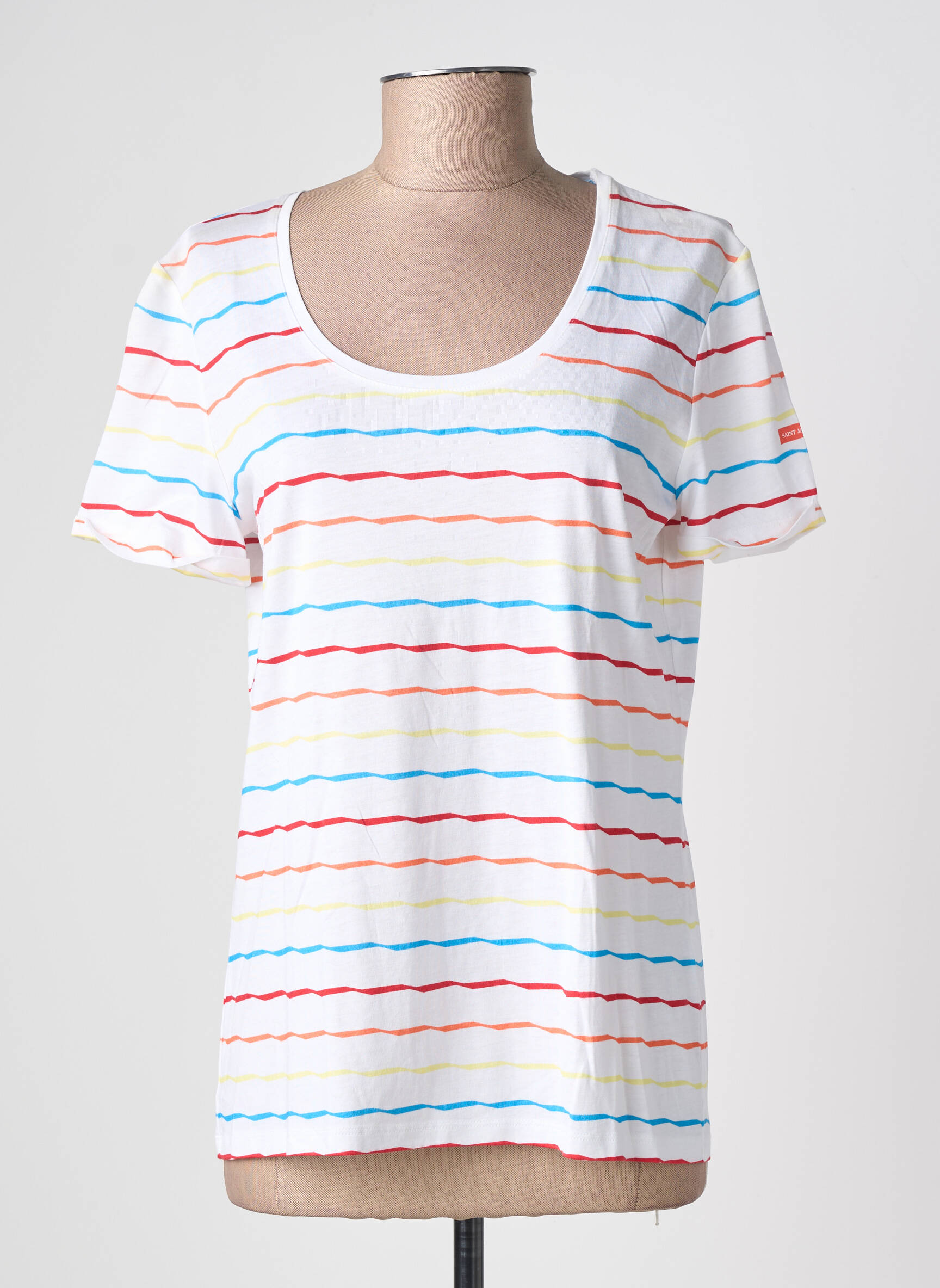 Tricou elasticitate mâneci scurte alb SAINT JAMES femeie