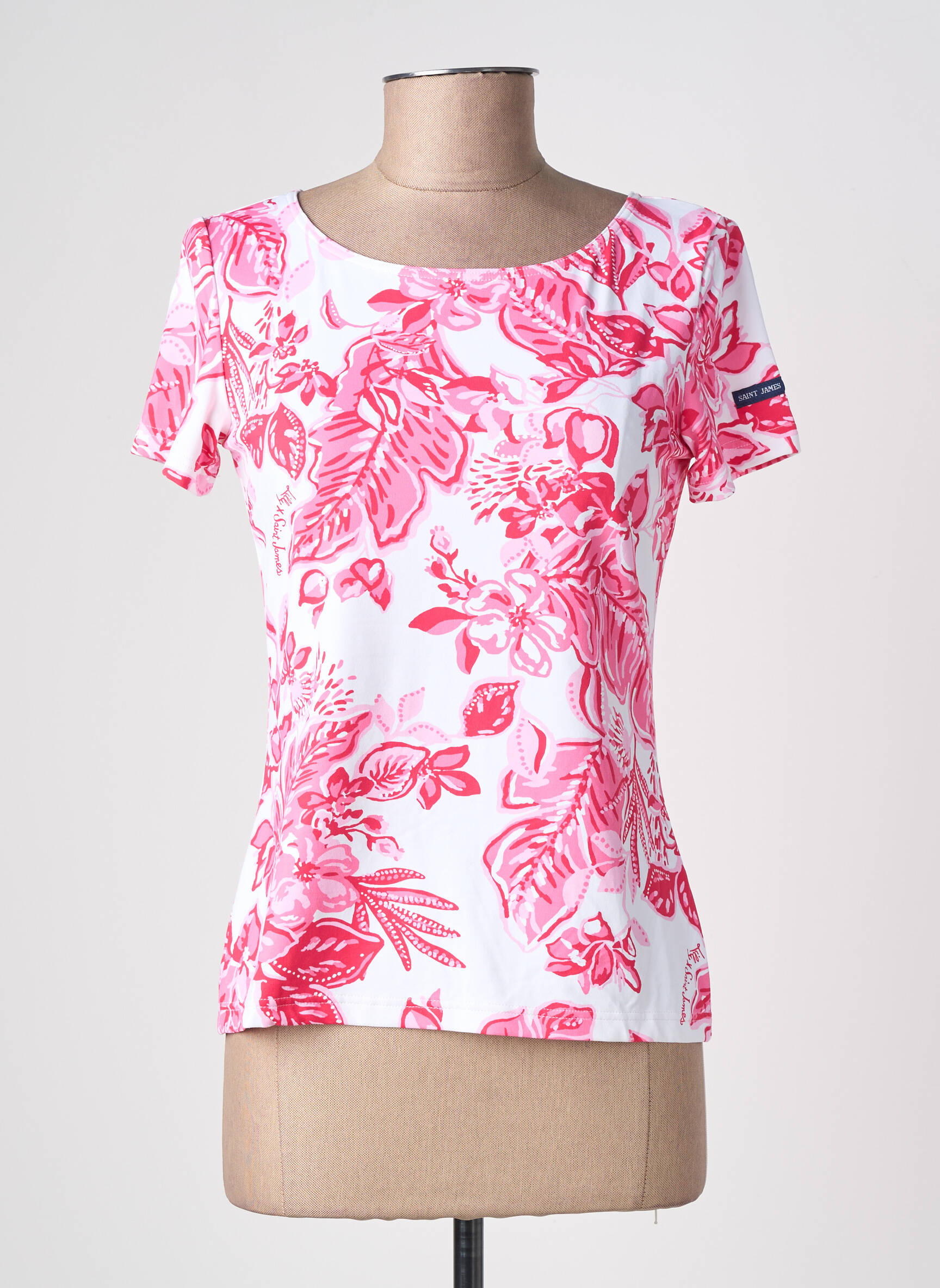 Tricou elasticitate mâneci scurte roz SAINT JAMES femeie
