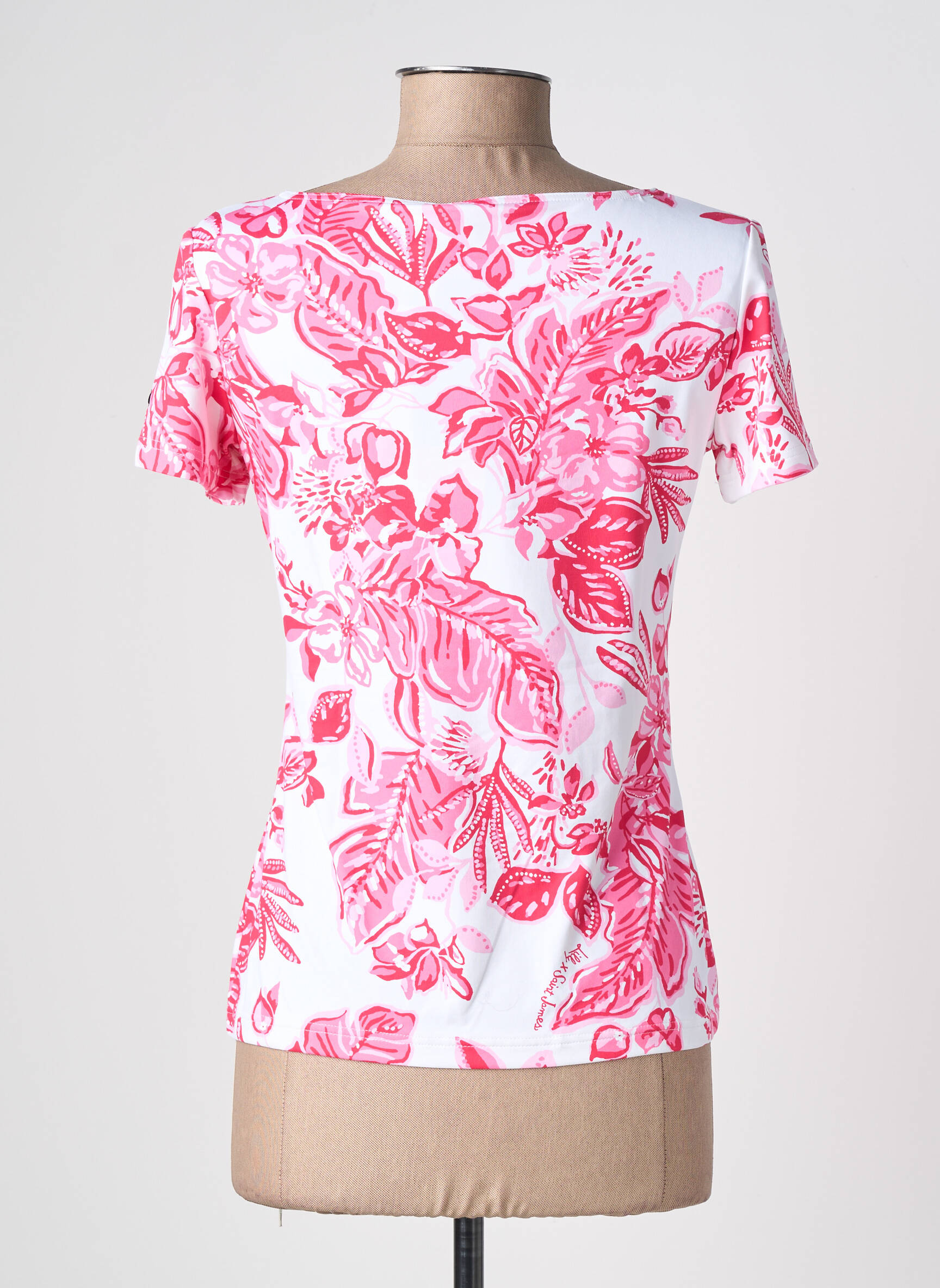 Tricou elasticitate mâneci scurte roz SAINT JAMES femeie