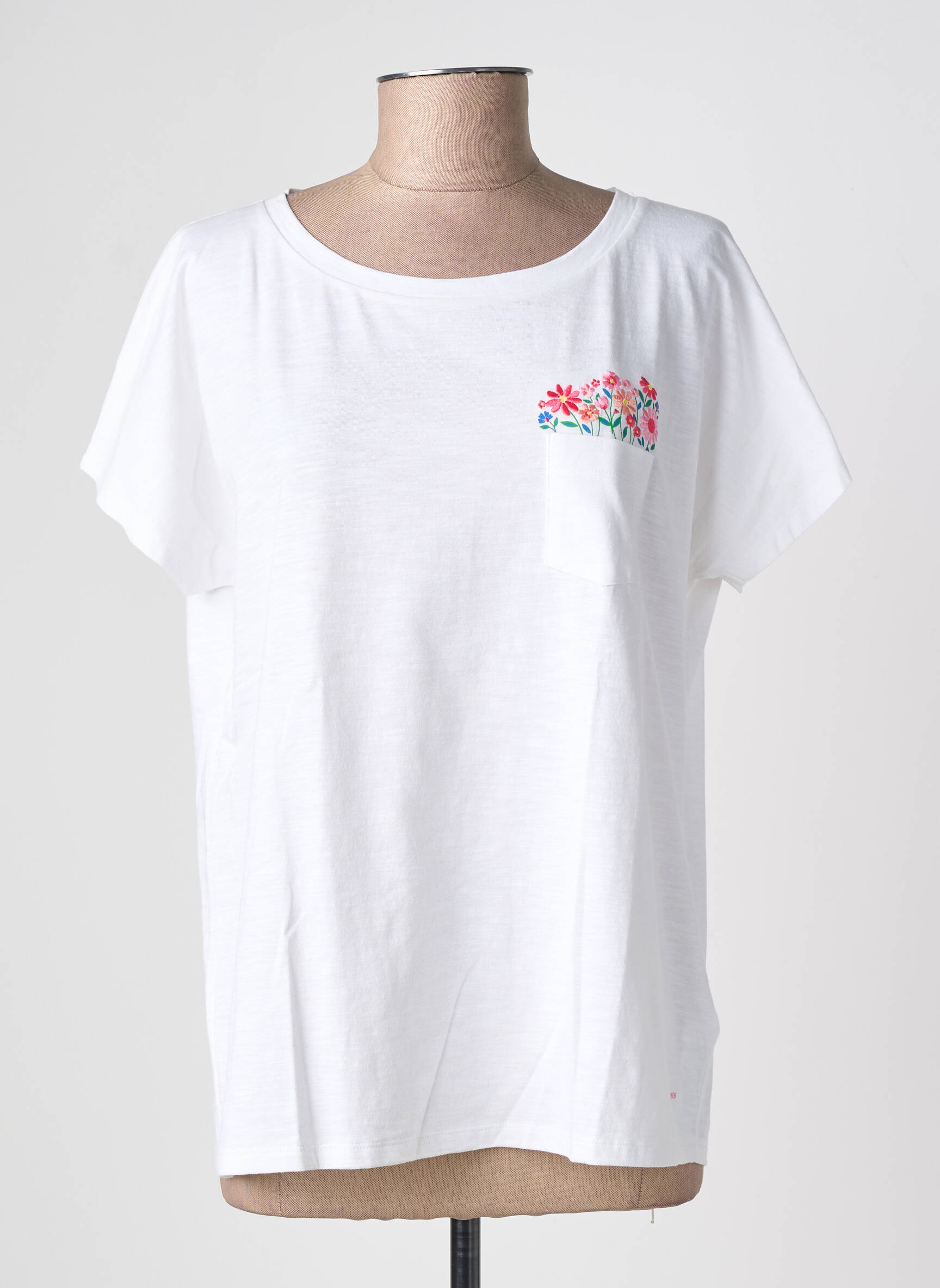 Tricou croială dreaptă mâneci scurte alb SAINT JAMES femeie