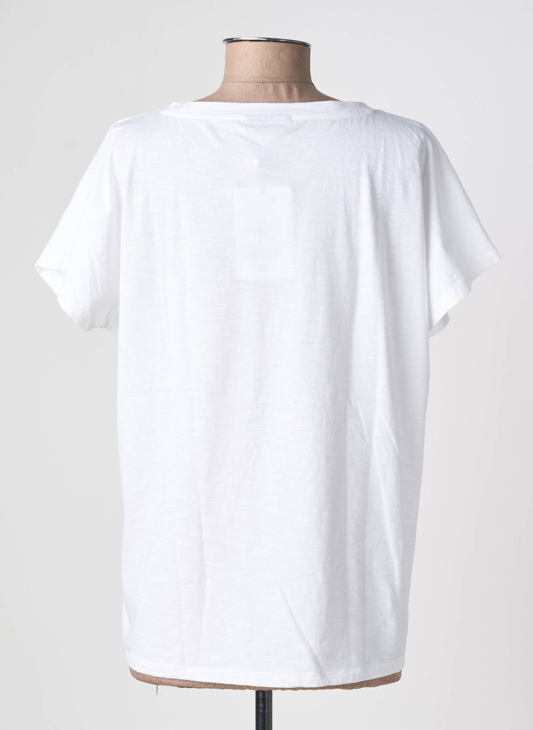 Tricou croială dreaptă mâneci scurte alb SAINT JAMES femeie