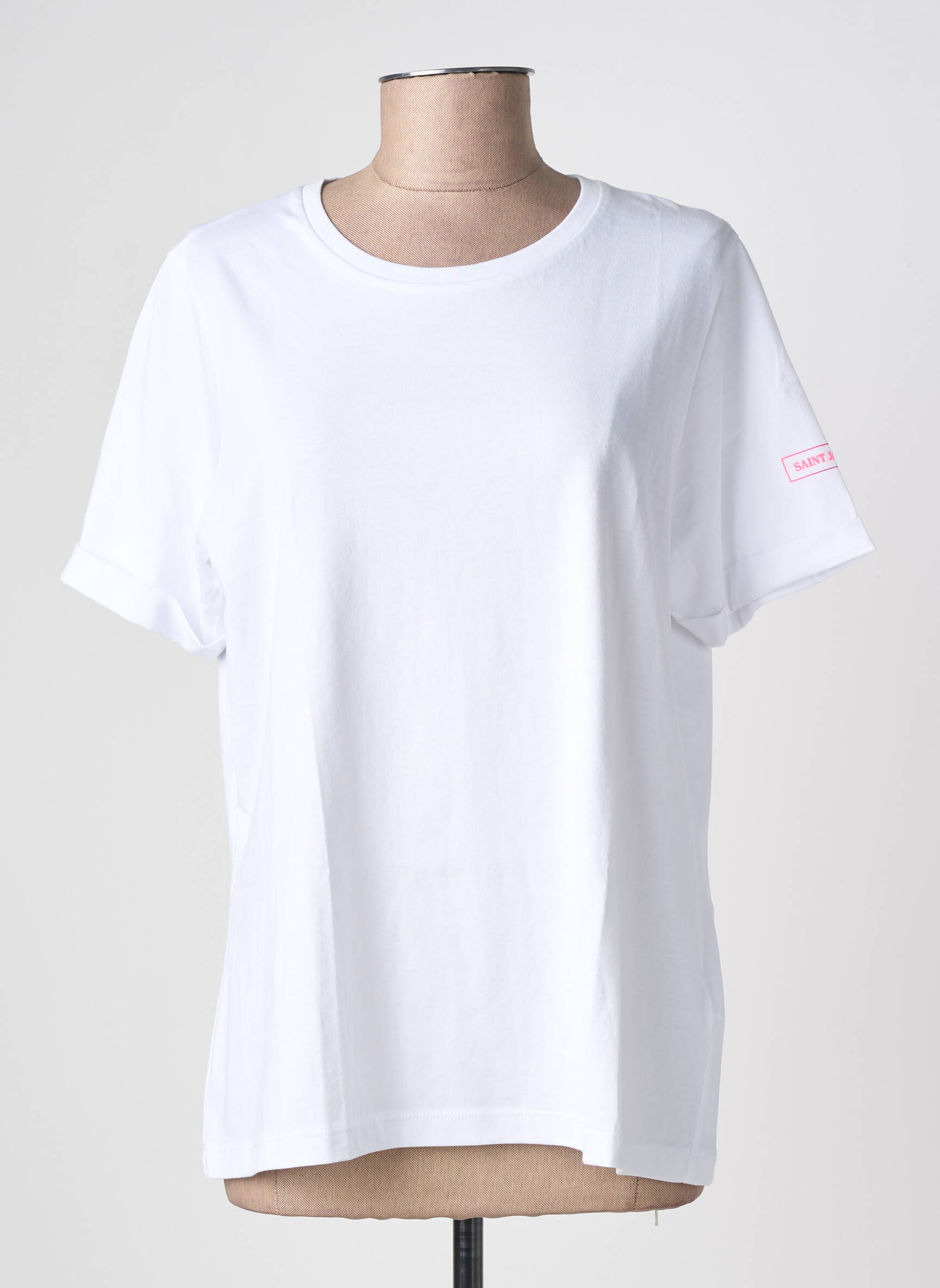 Tricou croială cambrată mâneci scurte alb SAINT JAMES femeie