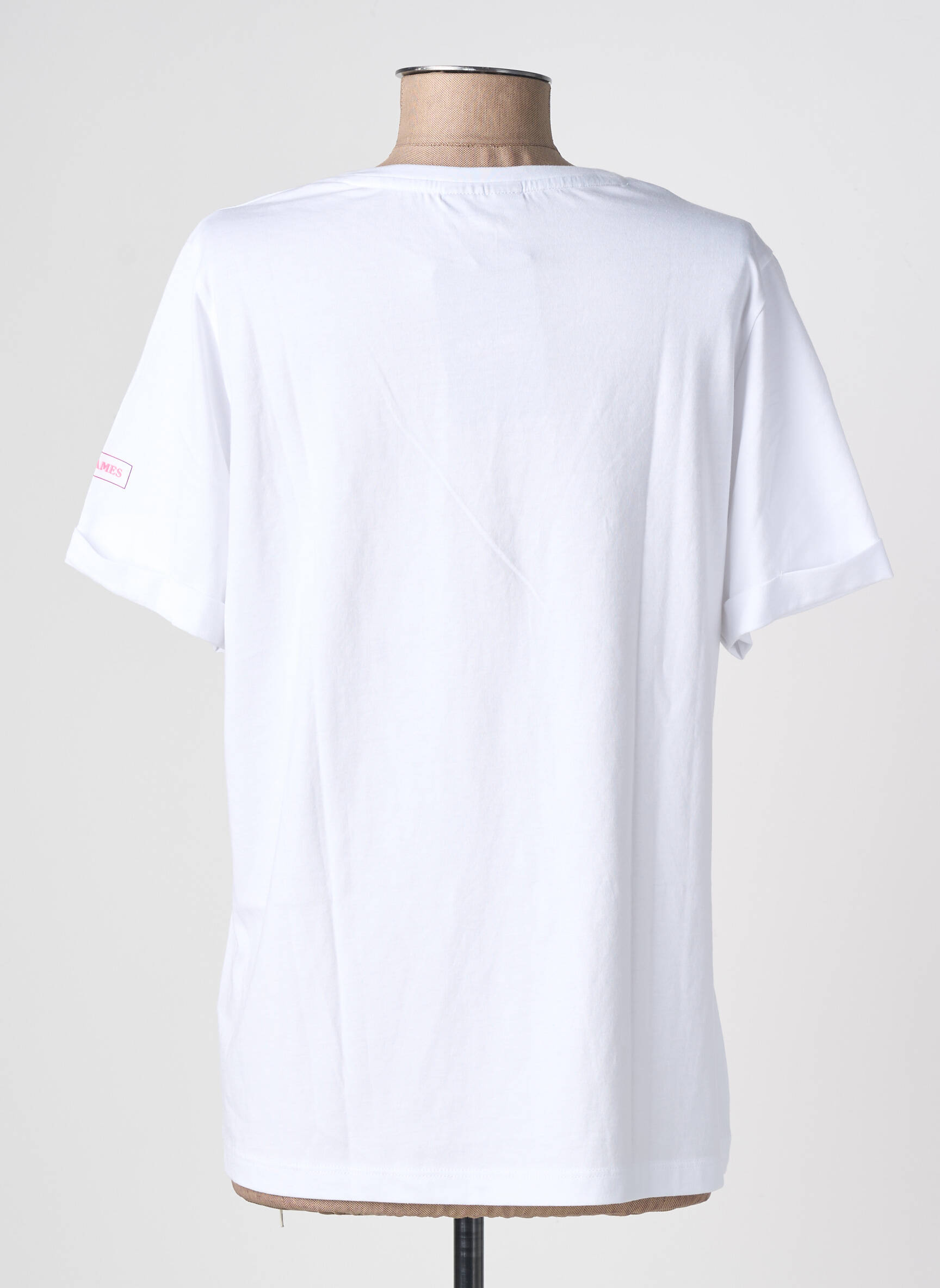 Tricou croială cambrată mâneci scurte alb SAINT JAMES femeie