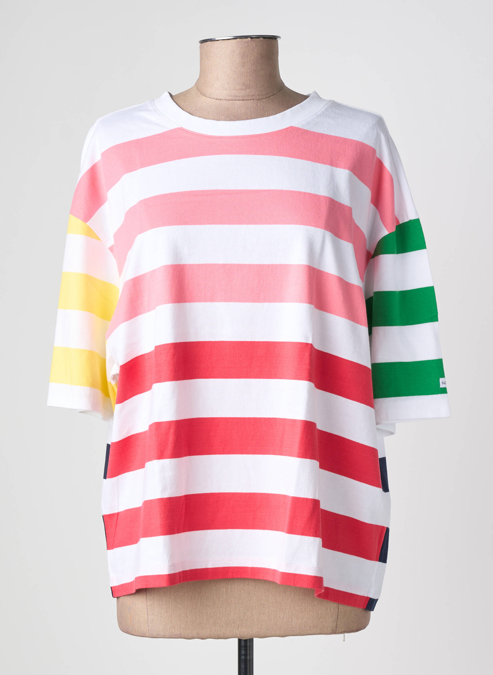 Tricou croială dreaptă mâneci scurte roz SAINT JAMES femeie