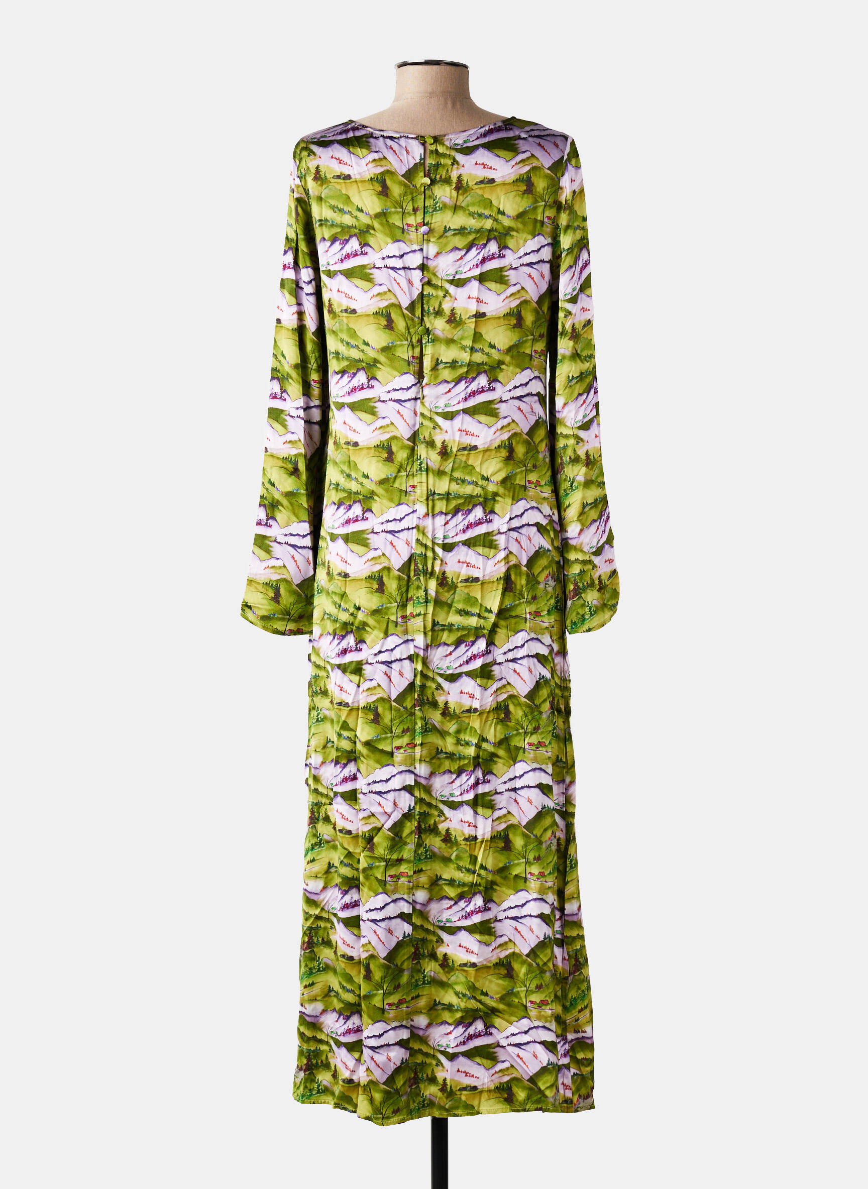 Rochie lungă mâneci lungi mâneci lungi verde FRNCH femeie