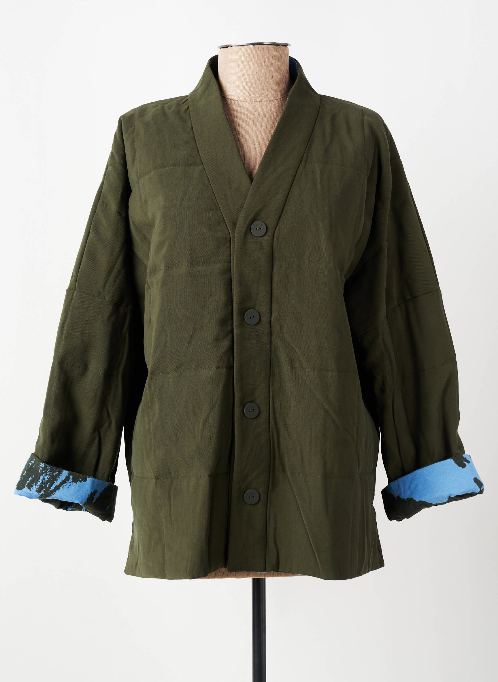 Jachete casual croială dreaptă verde SKFK femeie