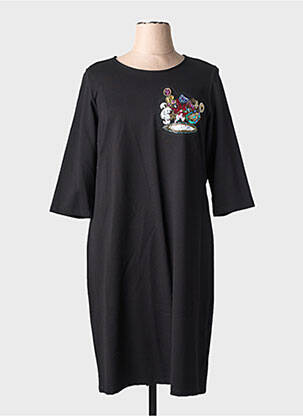 Rochie midi mâneci 3/4 mâneci 3/4 negru YOEK femeie