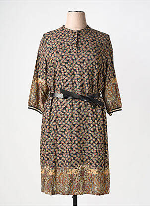 Rochie midi mâneci 3/4 mâneci 3/4 maro FRED SABATIER femeie