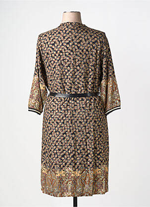 Rochie midi mâneci 3/4 mâneci 3/4 maro FRED SABATIER femeie