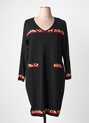 Rochie pulover guler în v mâneci lungi negru TWISTER femeie