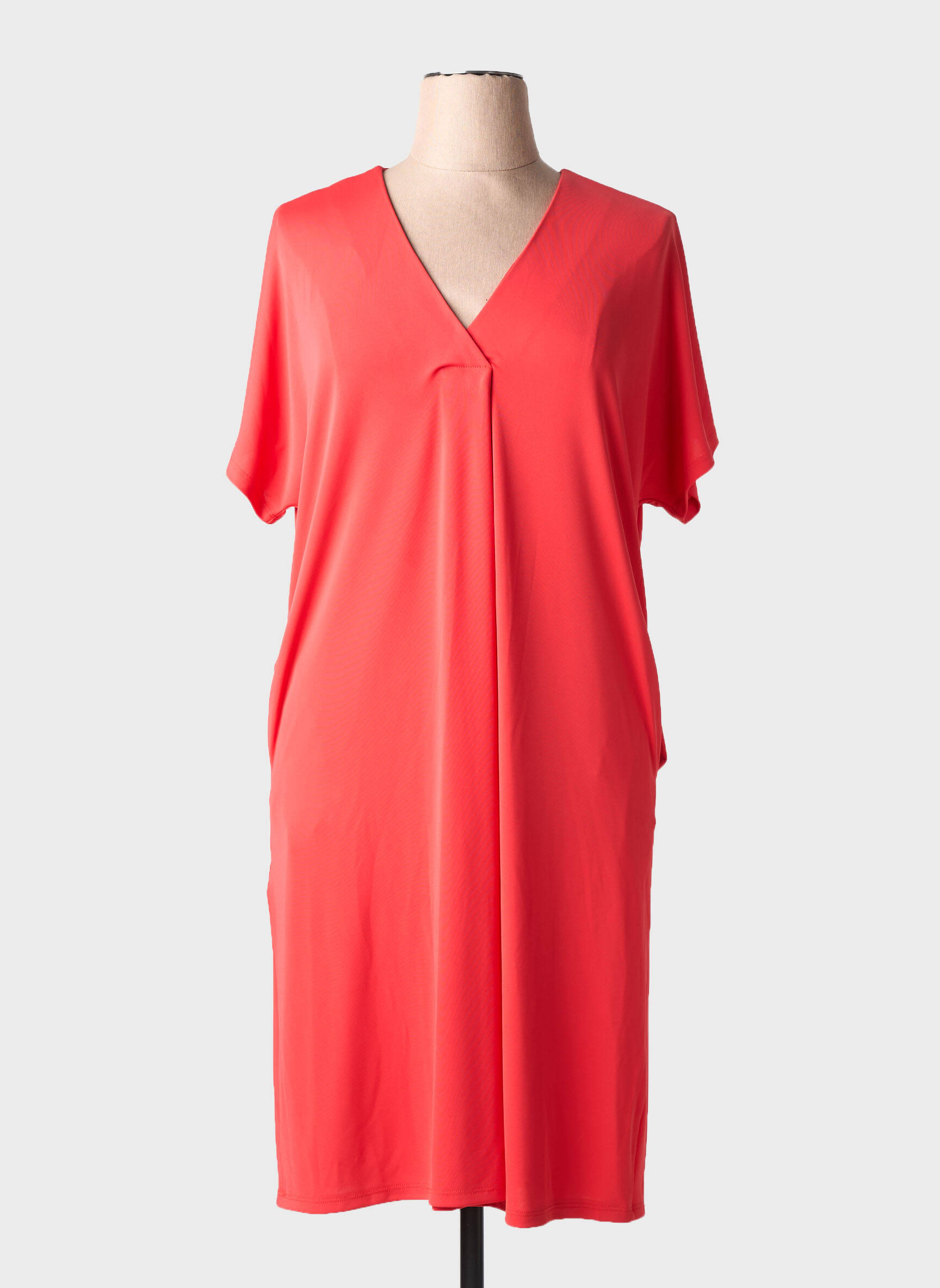 Rochie midi croială fluidă mâneci scurte portocalie LUISA VIOLA femeie