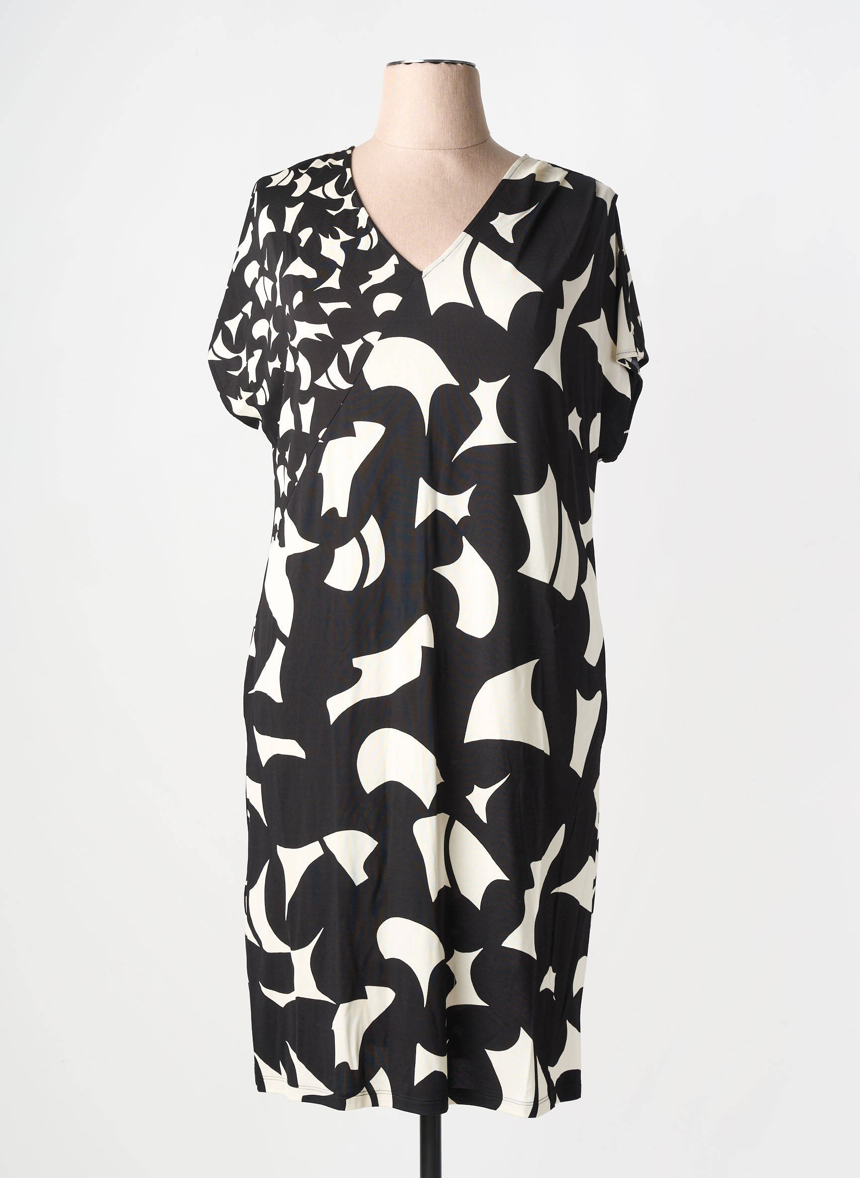 Rochie midi mâneci scurte mâneci scurte negru LUISA VIOLA femeie