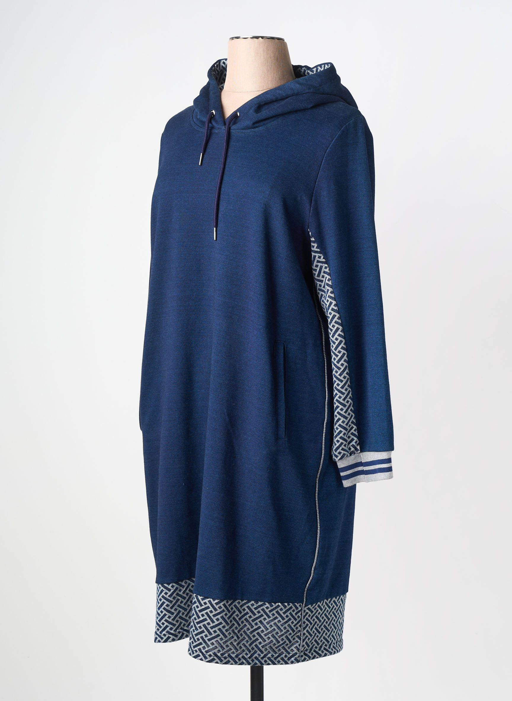 Rochie midi mâneci lungi mâneci lungi albastru FRED SABATIER femeie
