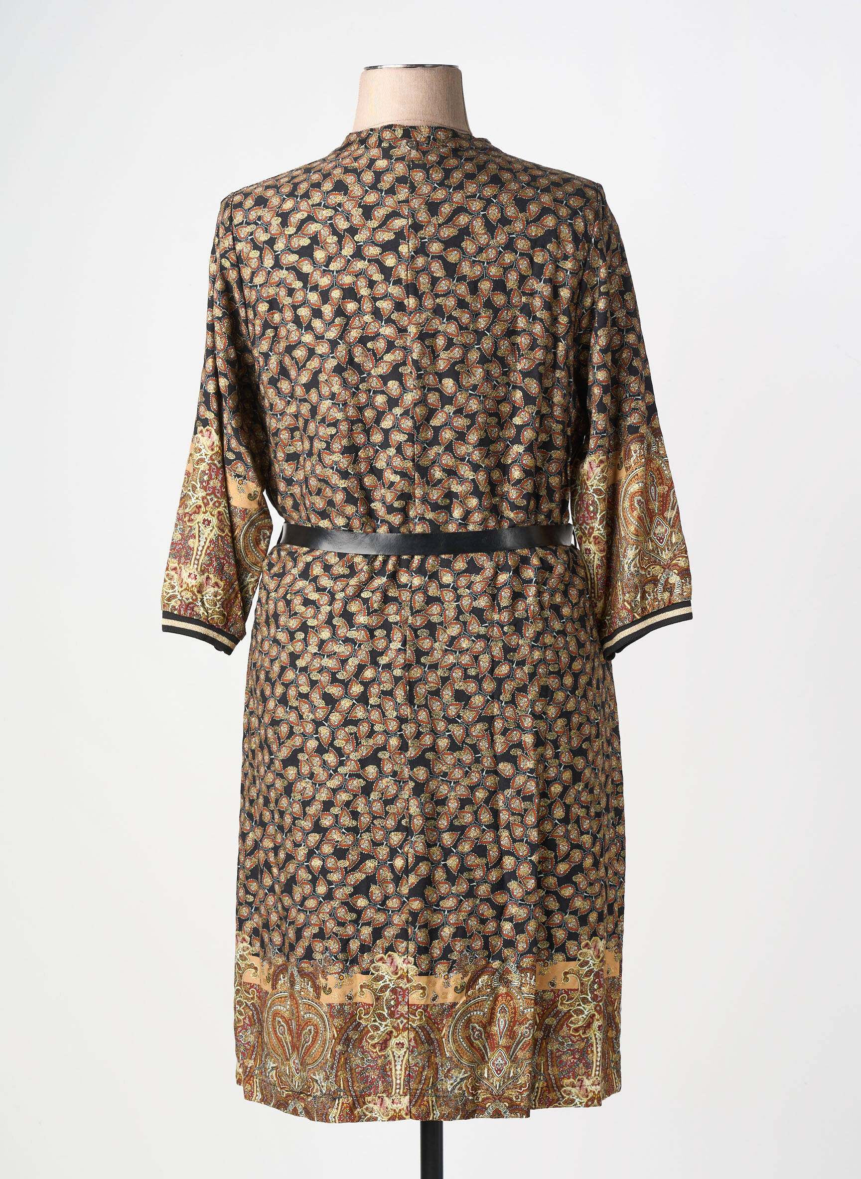 Rochie midi mâneci 3/4 mâneci 3/4 maro FRED SABATIER femeie
