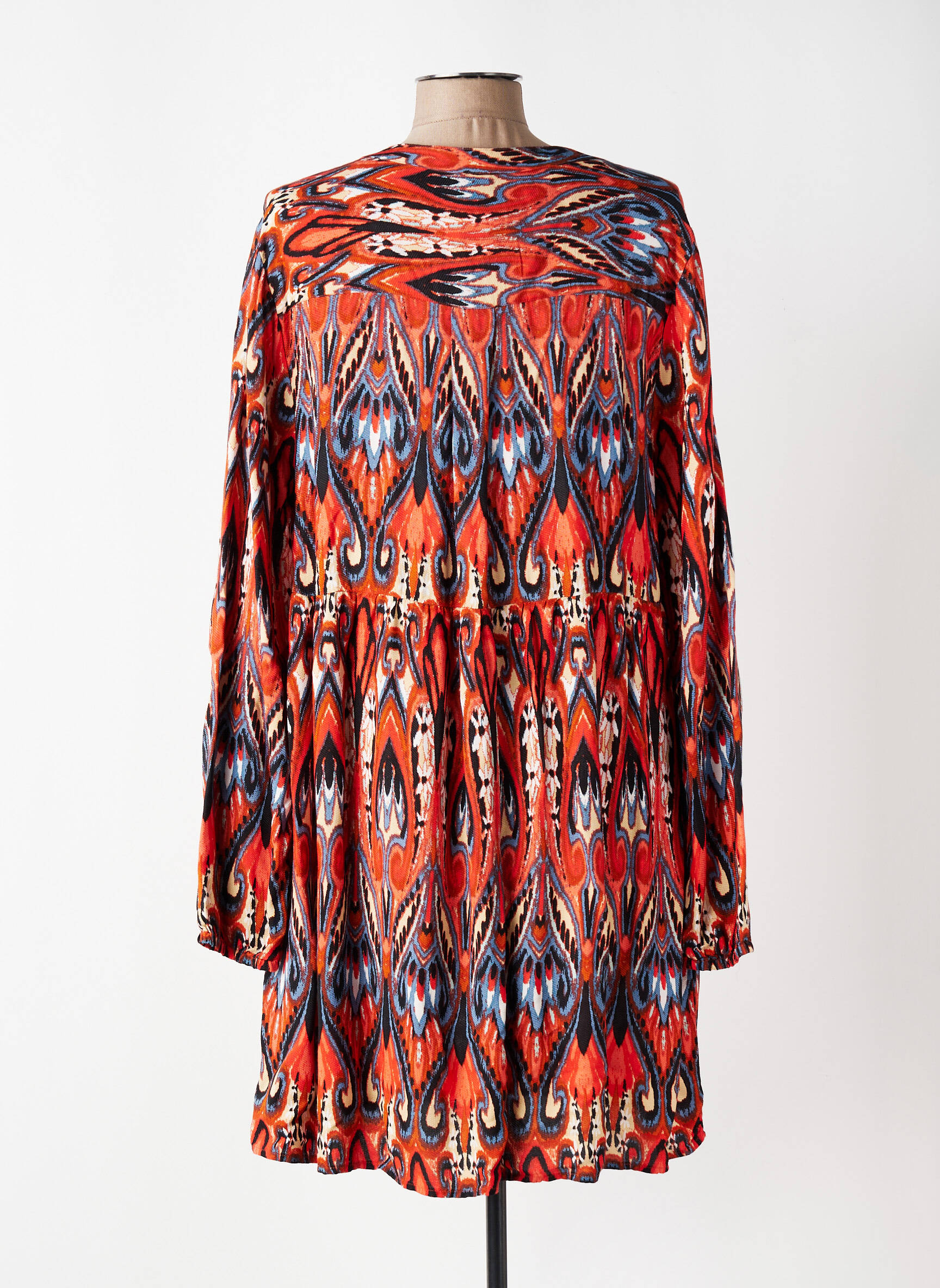 Rochie midi croială fluidă mâneci lungi portocalie CISO femeie