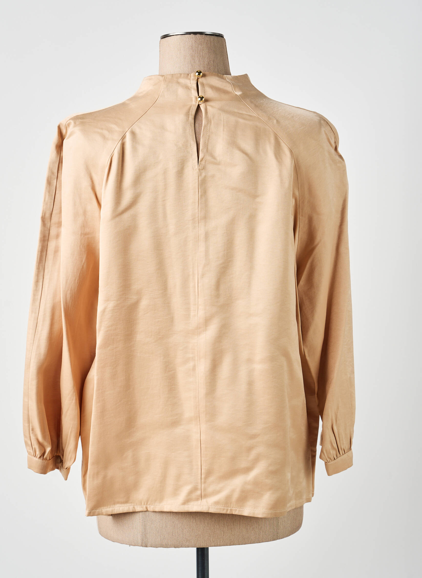 Top guler rotund mâneci 3/4 bej CAROLINE BISS femeie