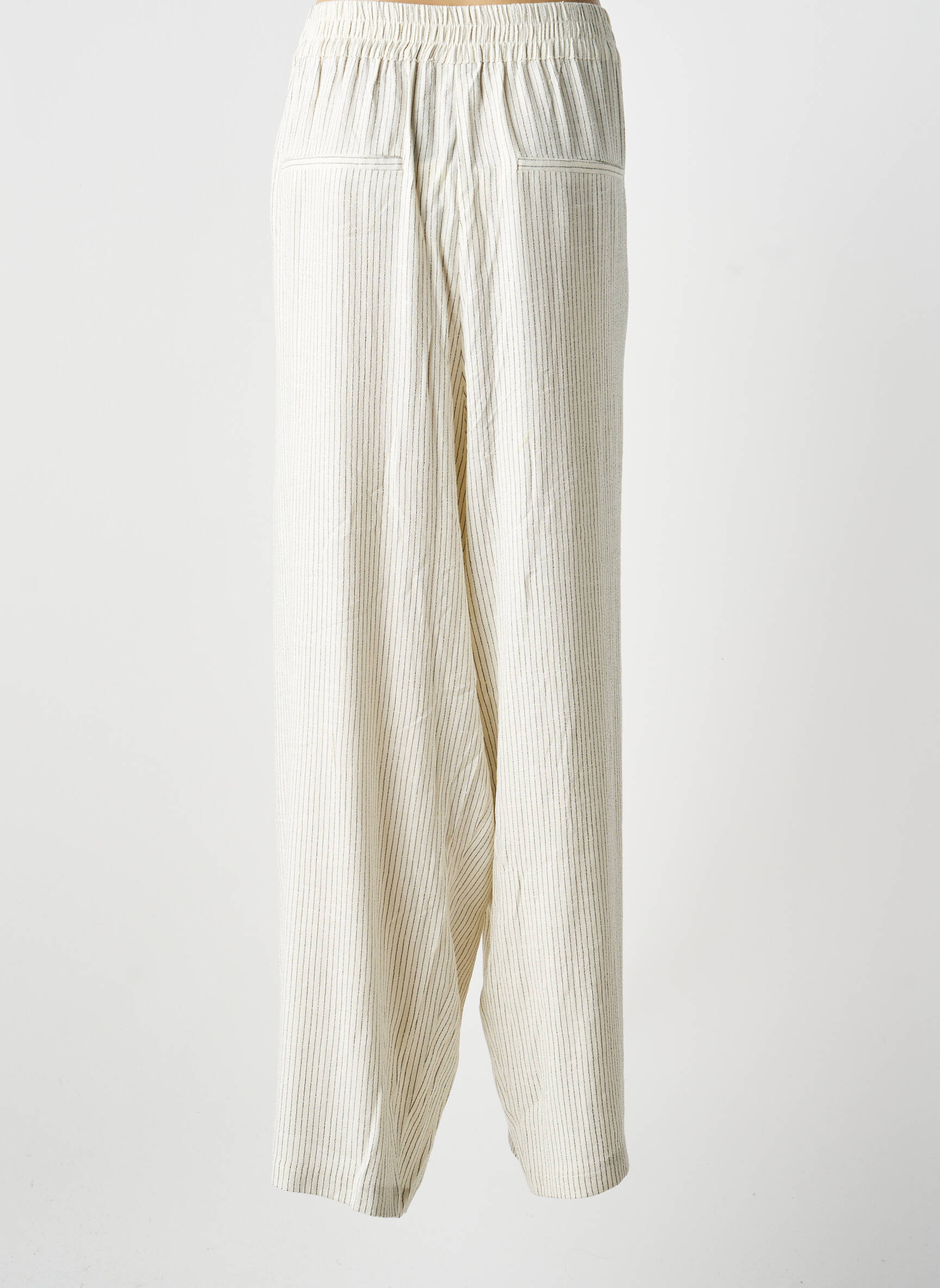 Pantalon drept talie elastică mărime normală bej WASABI femeie