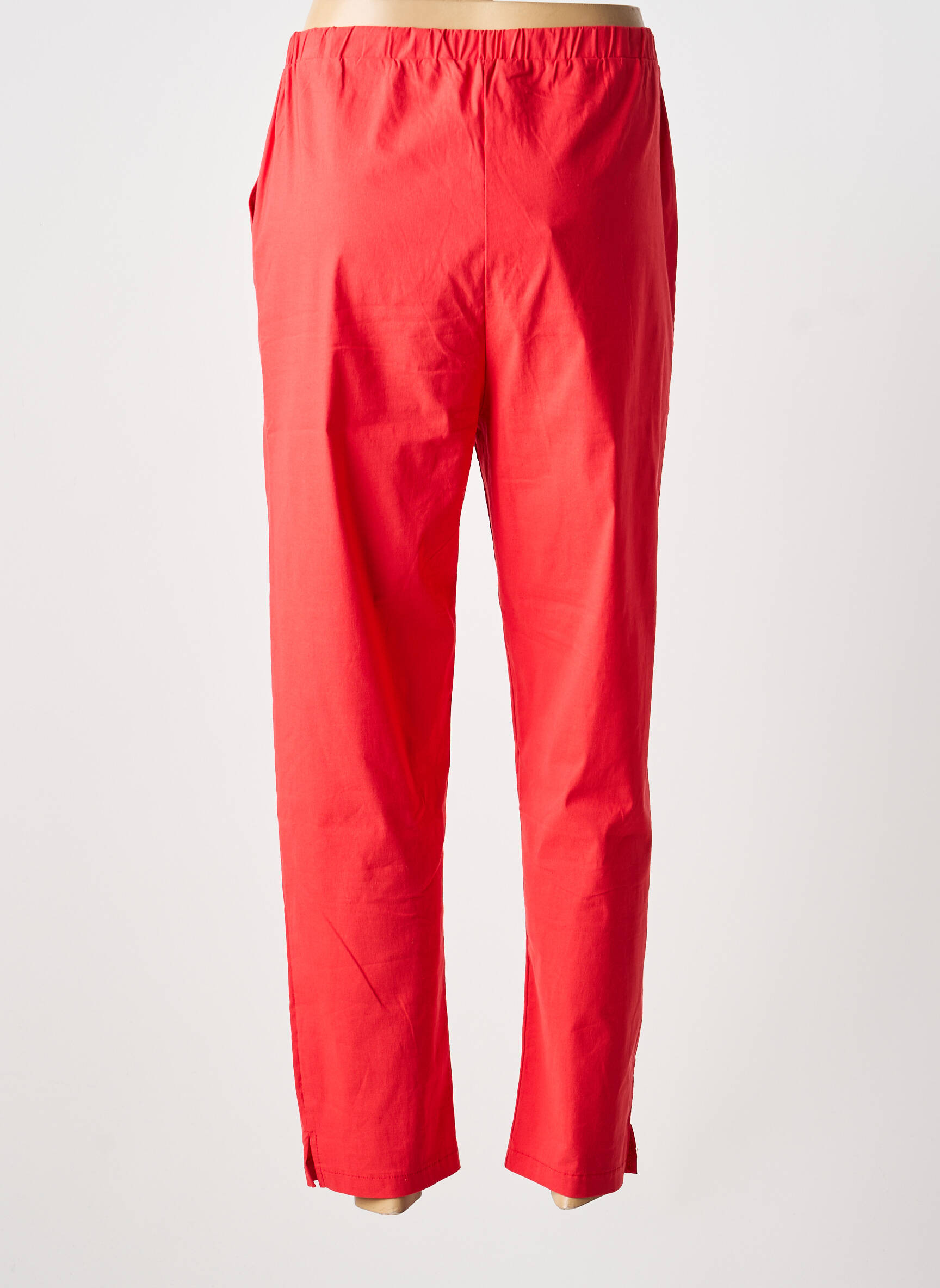 Pantalon drept elasticitate mărime normală portocalie FRANCK ANNA femeie