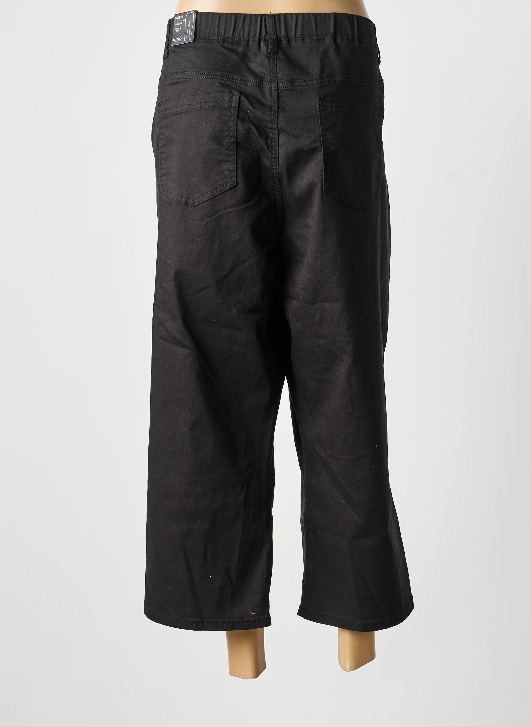 Pantalon 7/8 elasticitate mărime normală negru CISO femeie