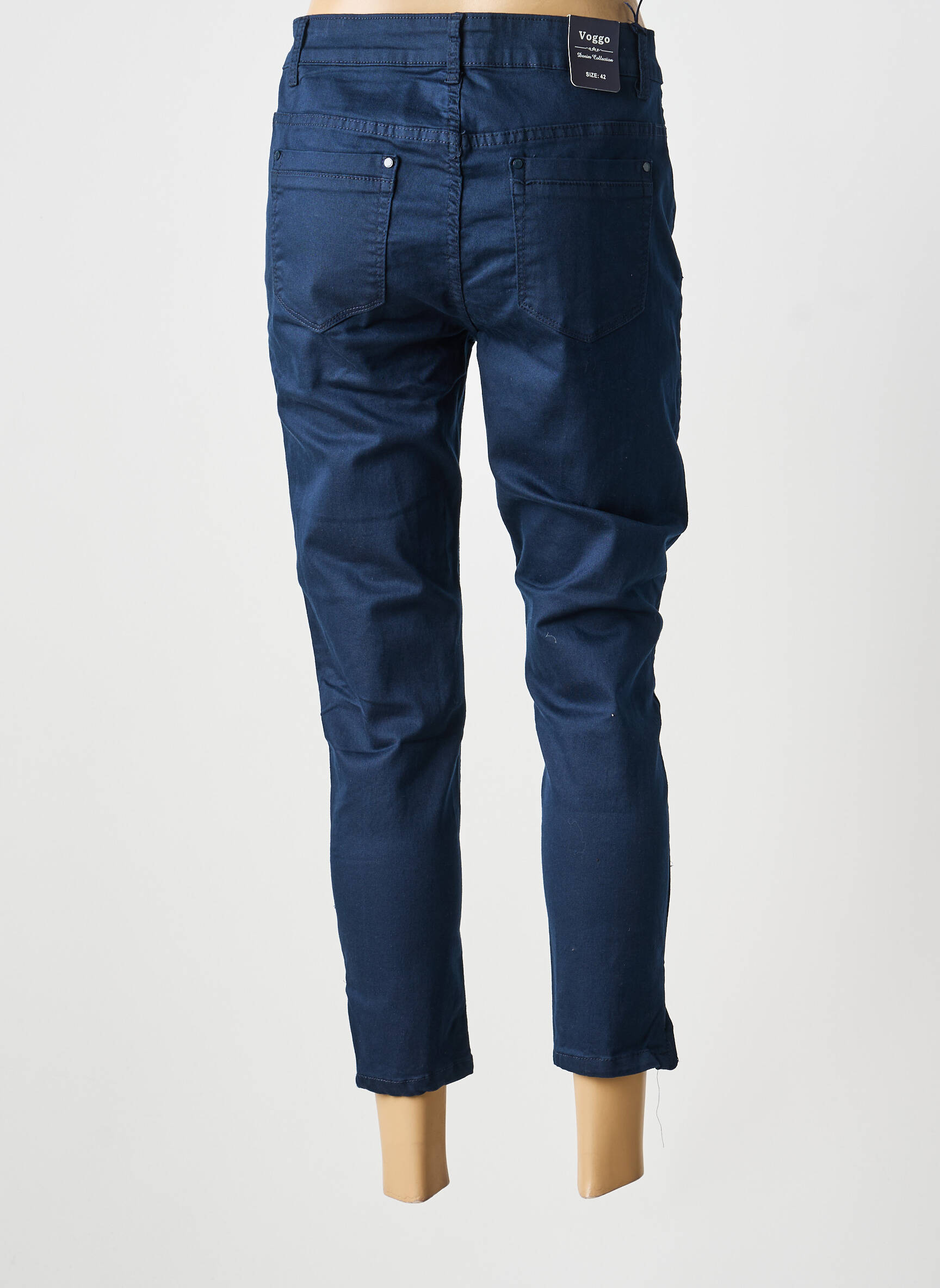 Pantalon 7/8 elasticitate mărime normală albastru VOGGO femeie