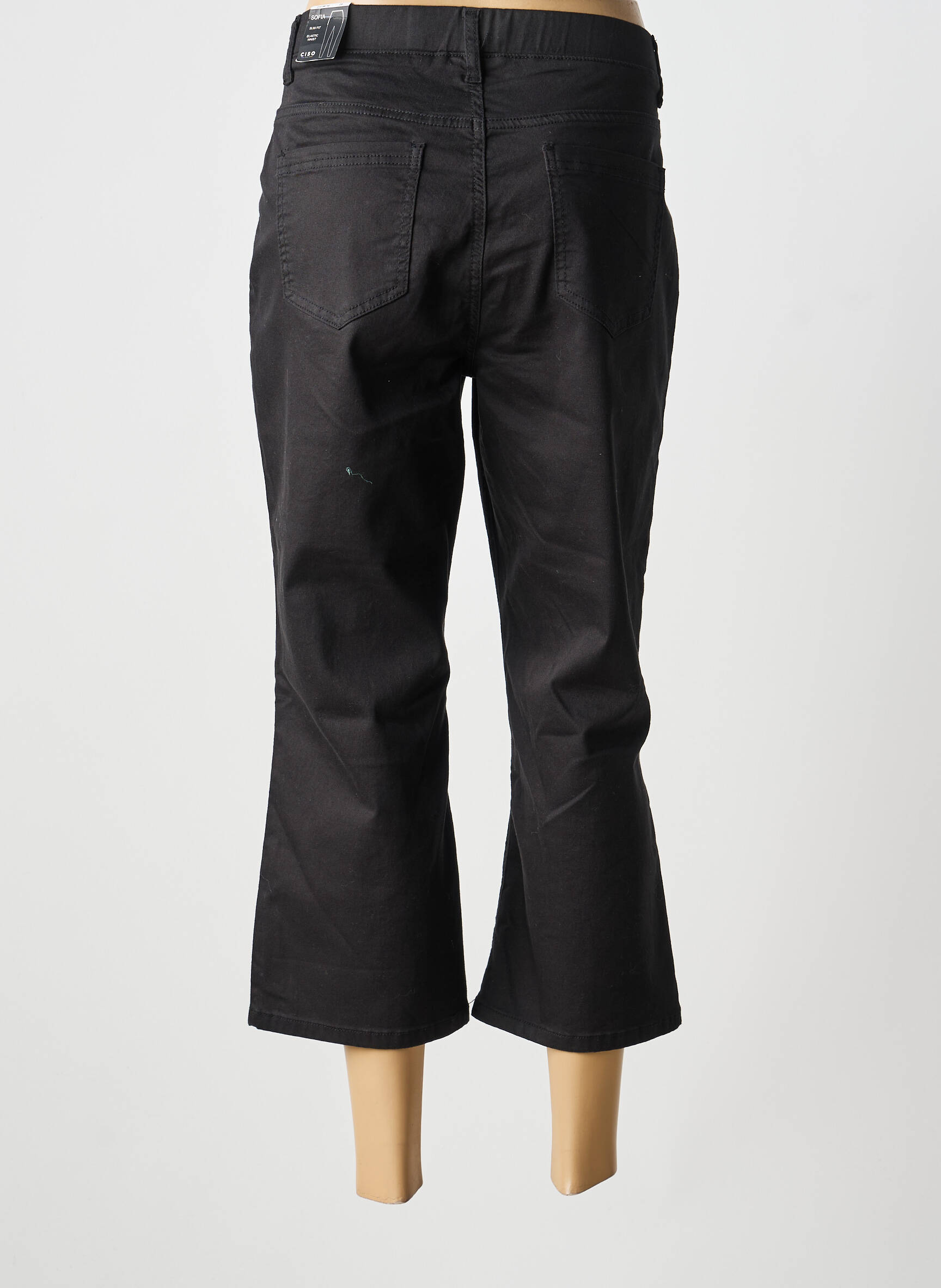 Pantalon trei sferturi elasticitate mărime normală negru CISO femeie