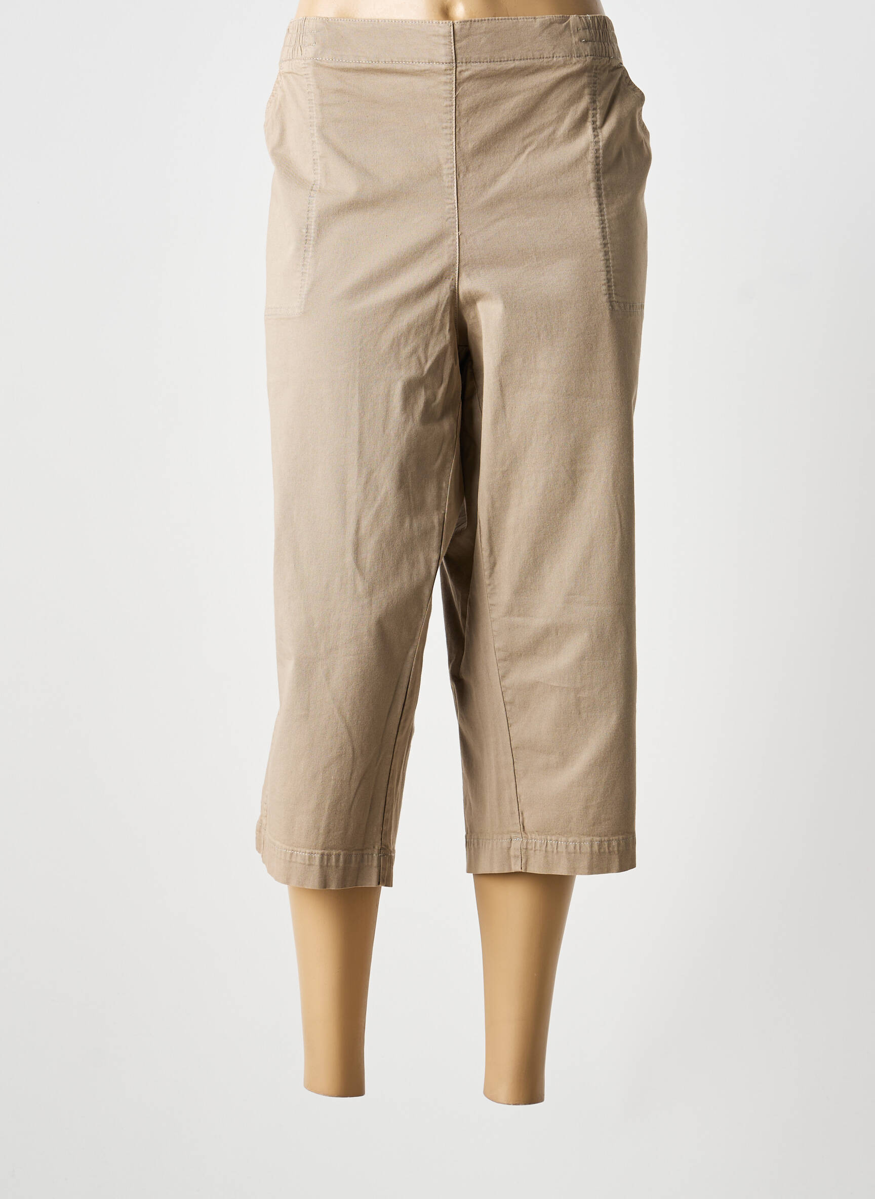 Pantalon trei sferturi elasticitate bej STARK femeie