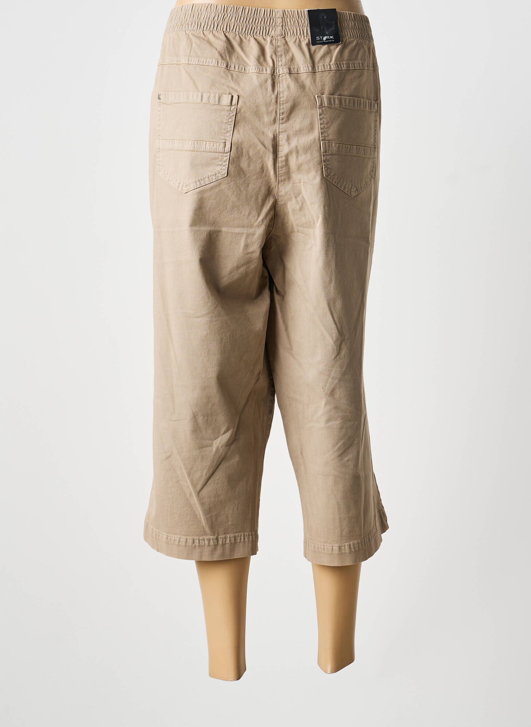 Pantalon trei sferturi elasticitate bej STARK femeie
