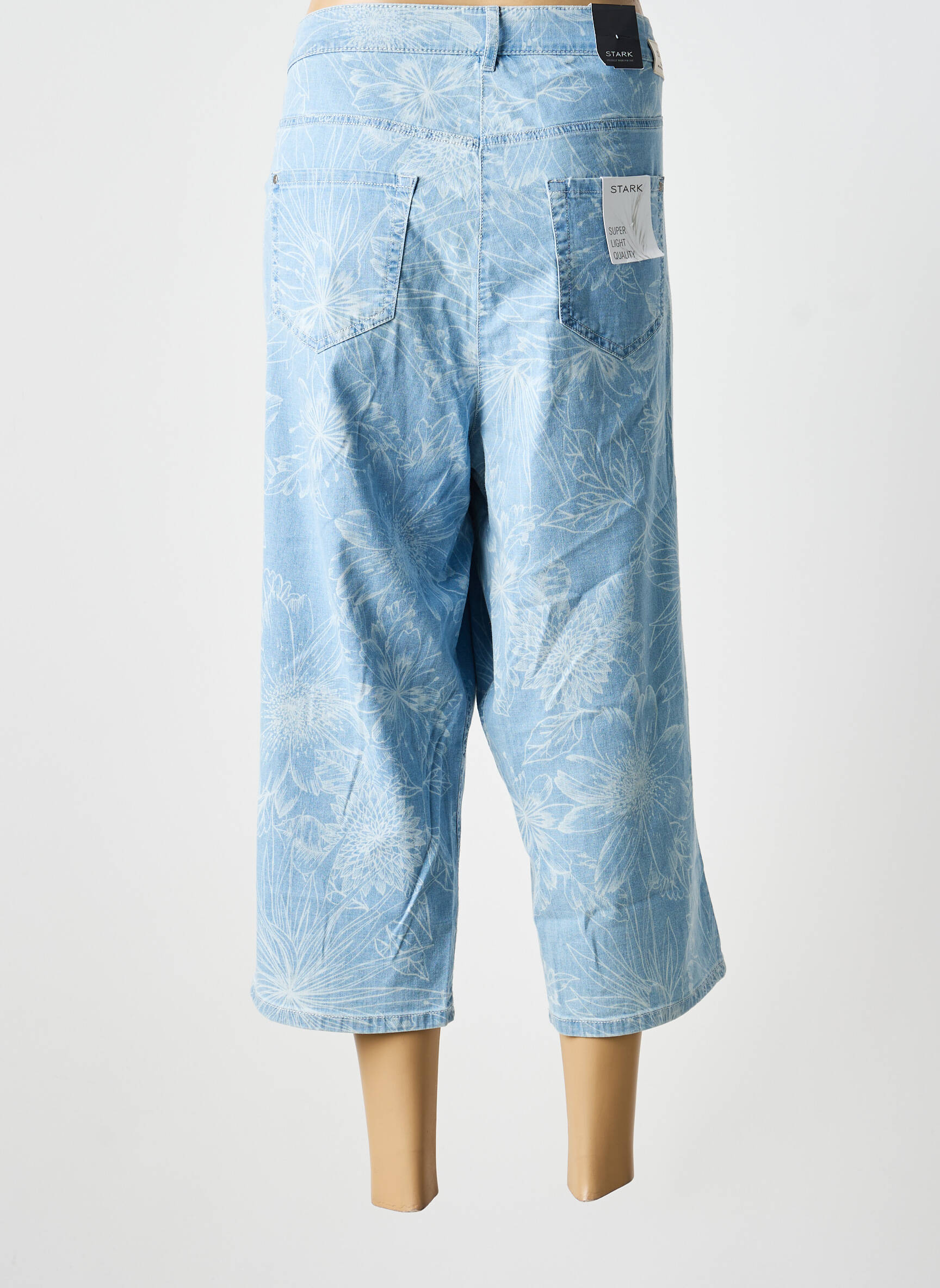 Pantalon trei sferturi croială dreaptă mărime normală albastru STARK femeie