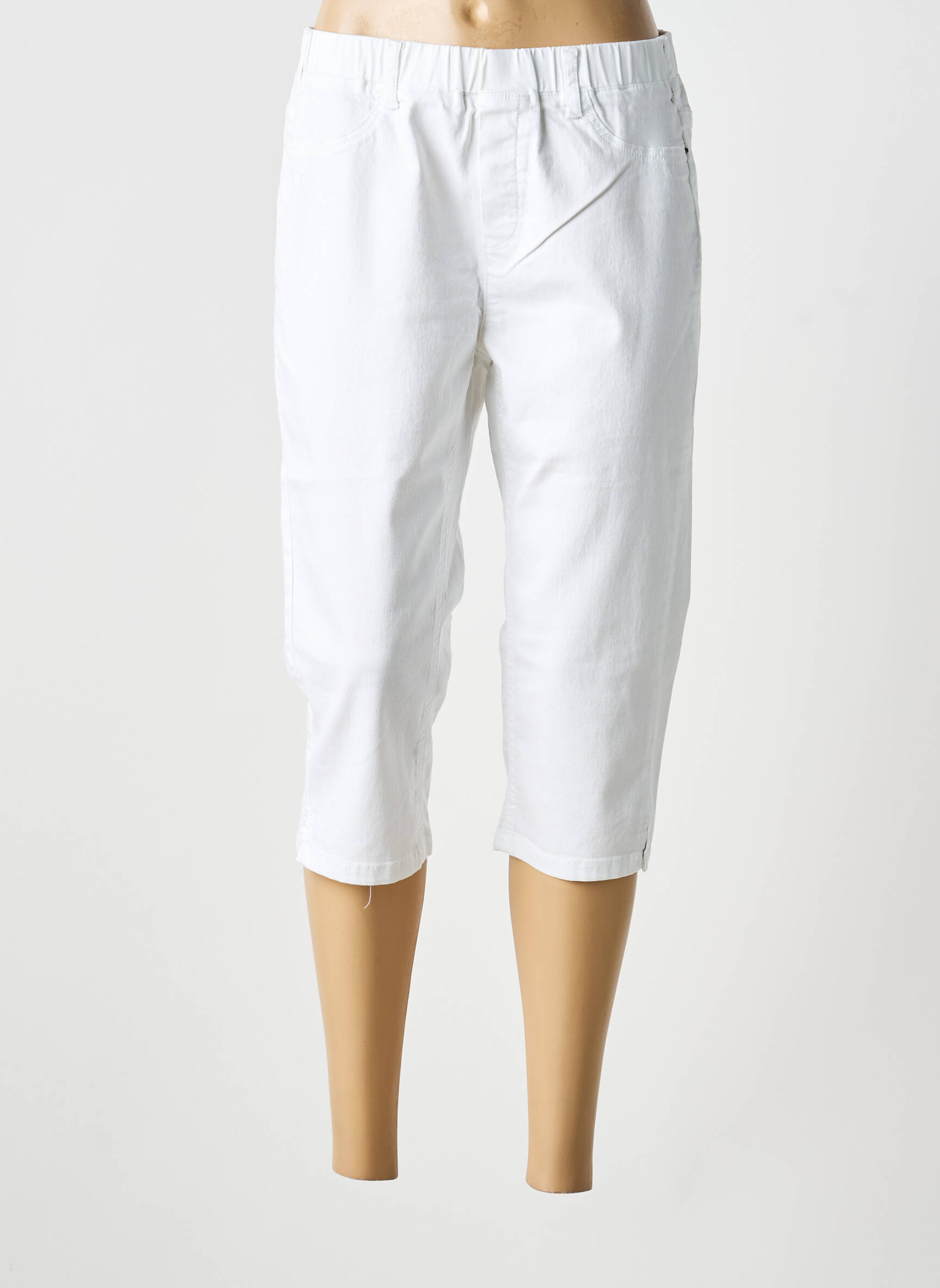 Pantalon trei sferturi elasticitate alb CISO femeie