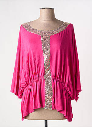 Tunică mâneci scurte roz MULTIPLES femeie