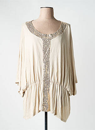 Tunică mâneci scurte bej MULTIPLES femeie