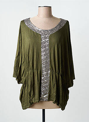 Tunică mâneci scurte verde MULTIPLES femeie