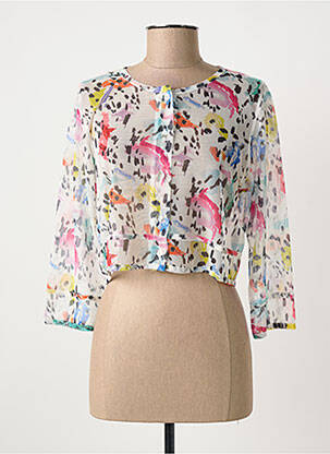 Vestă cu mâneci lungi alb MALOKA femeie