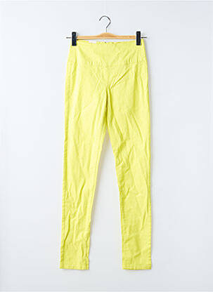 Pantalon slim galben PIECES femeie