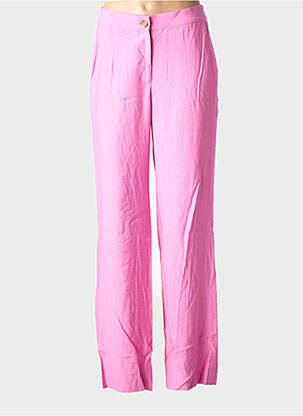 Pantalon larg roz TERRE BLEUE femeie