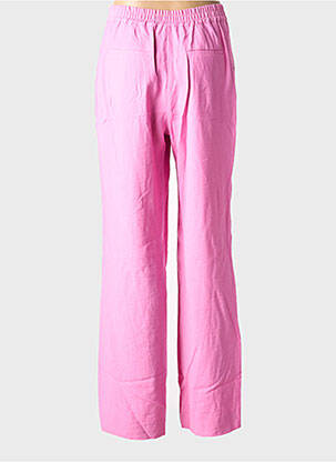 Pantalon larg roz TERRE BLEUE femeie